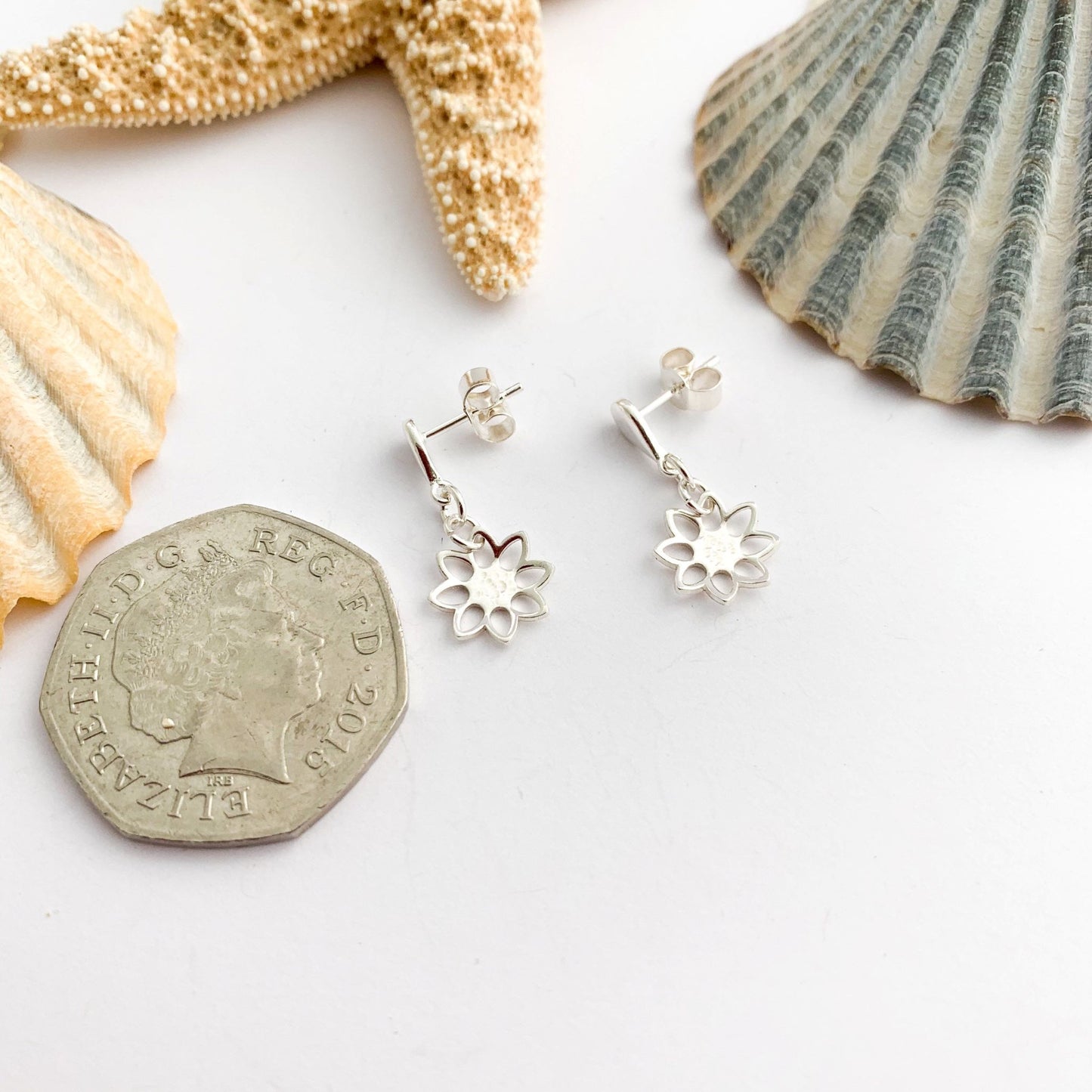 925 Sterling Silver Flower Stud Earrings