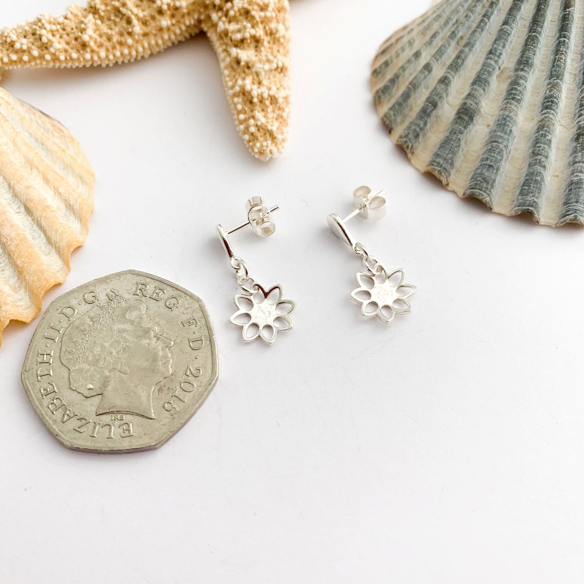 925 Sterling Silver Flower Stud Earrings