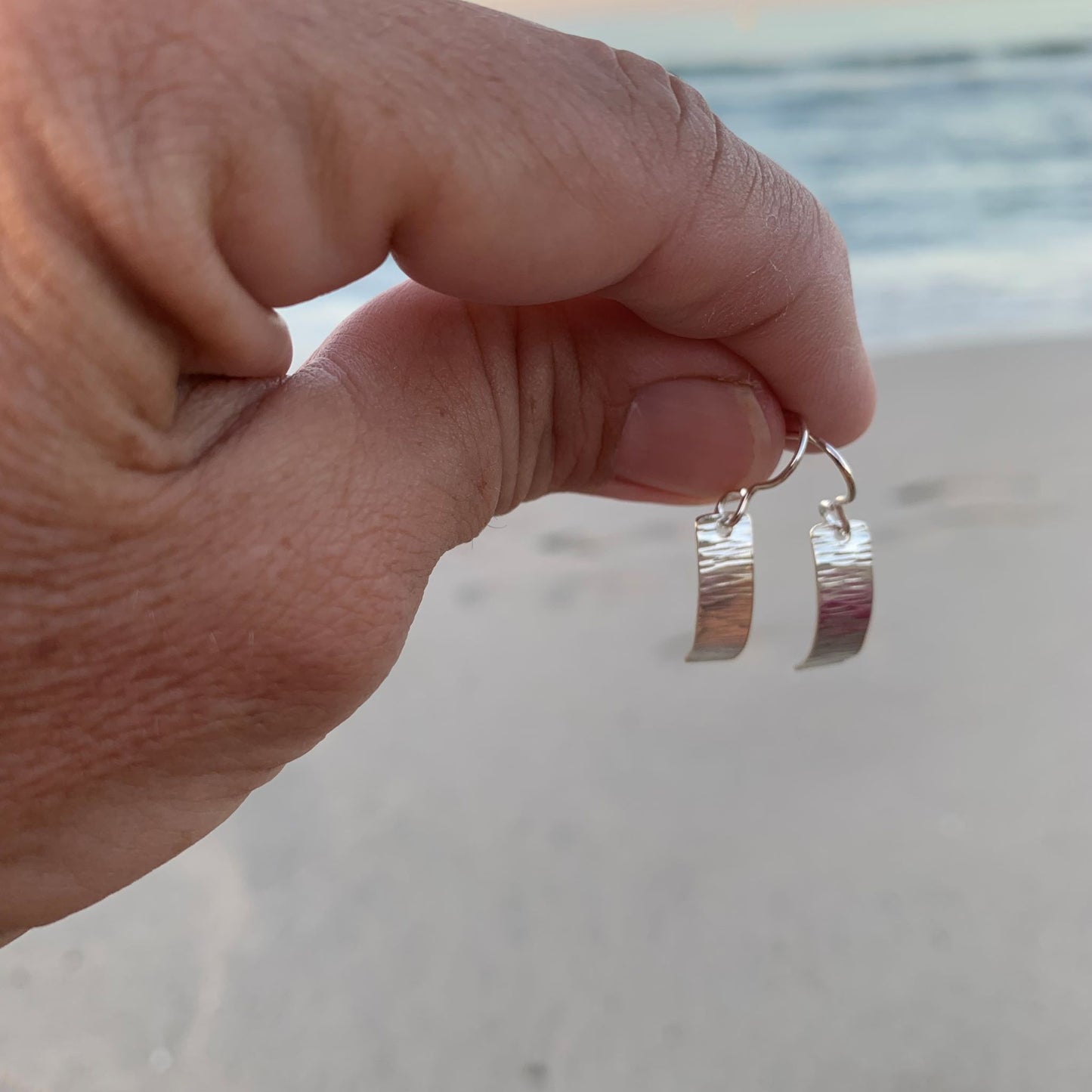 925 Sterling Silver Little Rectangle Dangle Drop Earrings