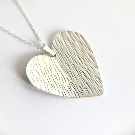 925 Sterling Silver Line Hammered Pendant