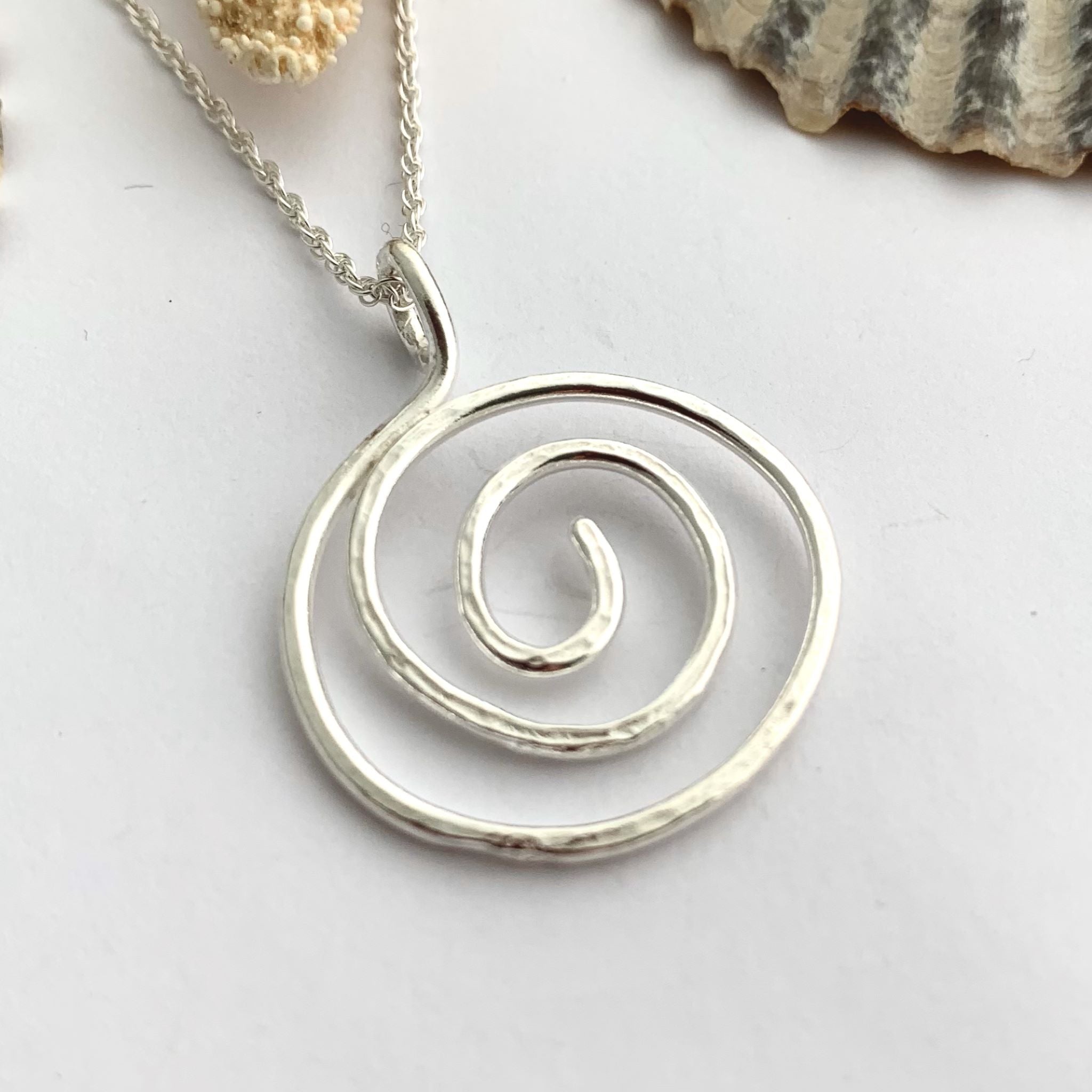 Sterling Silver Circle Wire Necklace - Silver Wave Jewellery