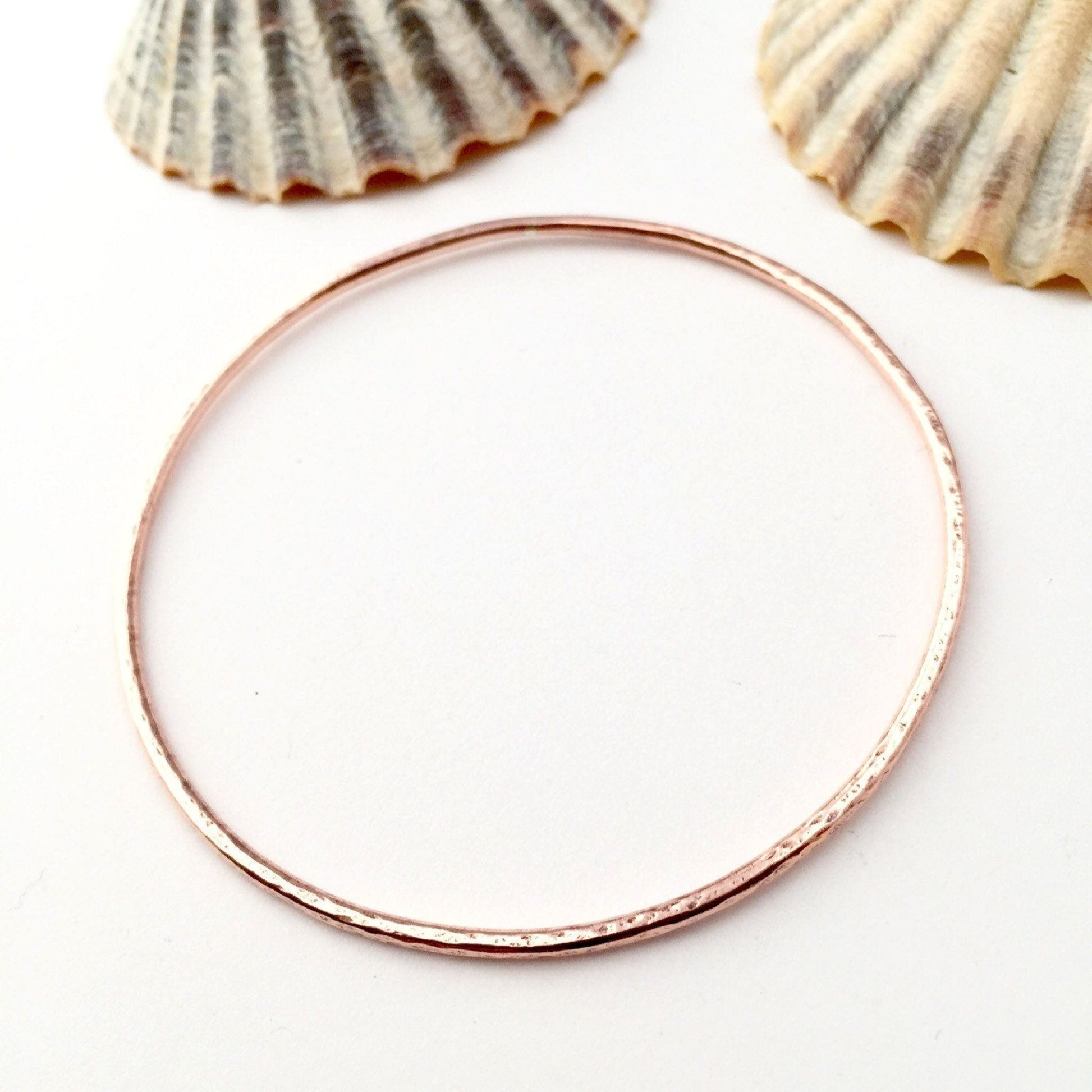 Beaten Copper Skinny Bangle