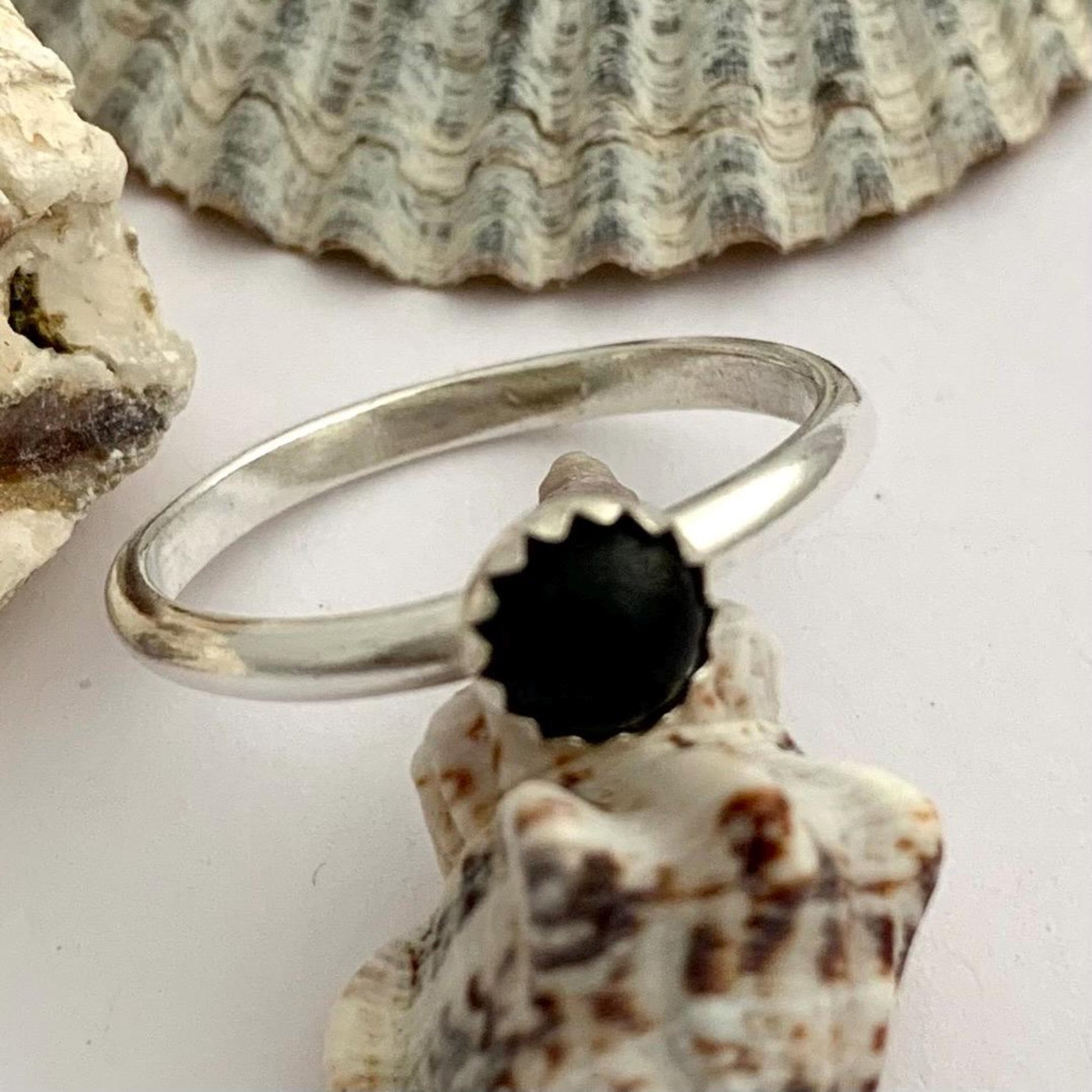 Black Onyx Gemstone Sterling Silver Ring 2