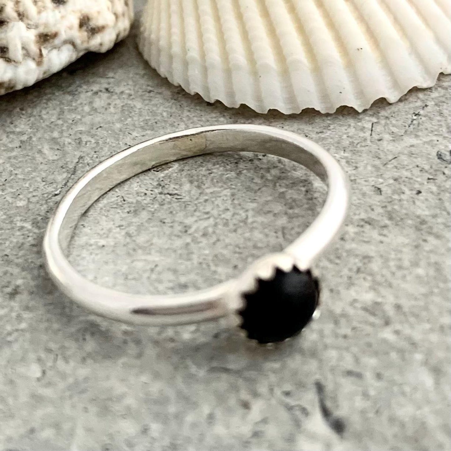 Black Onyx Gemstone Sterling Silver Ring 3