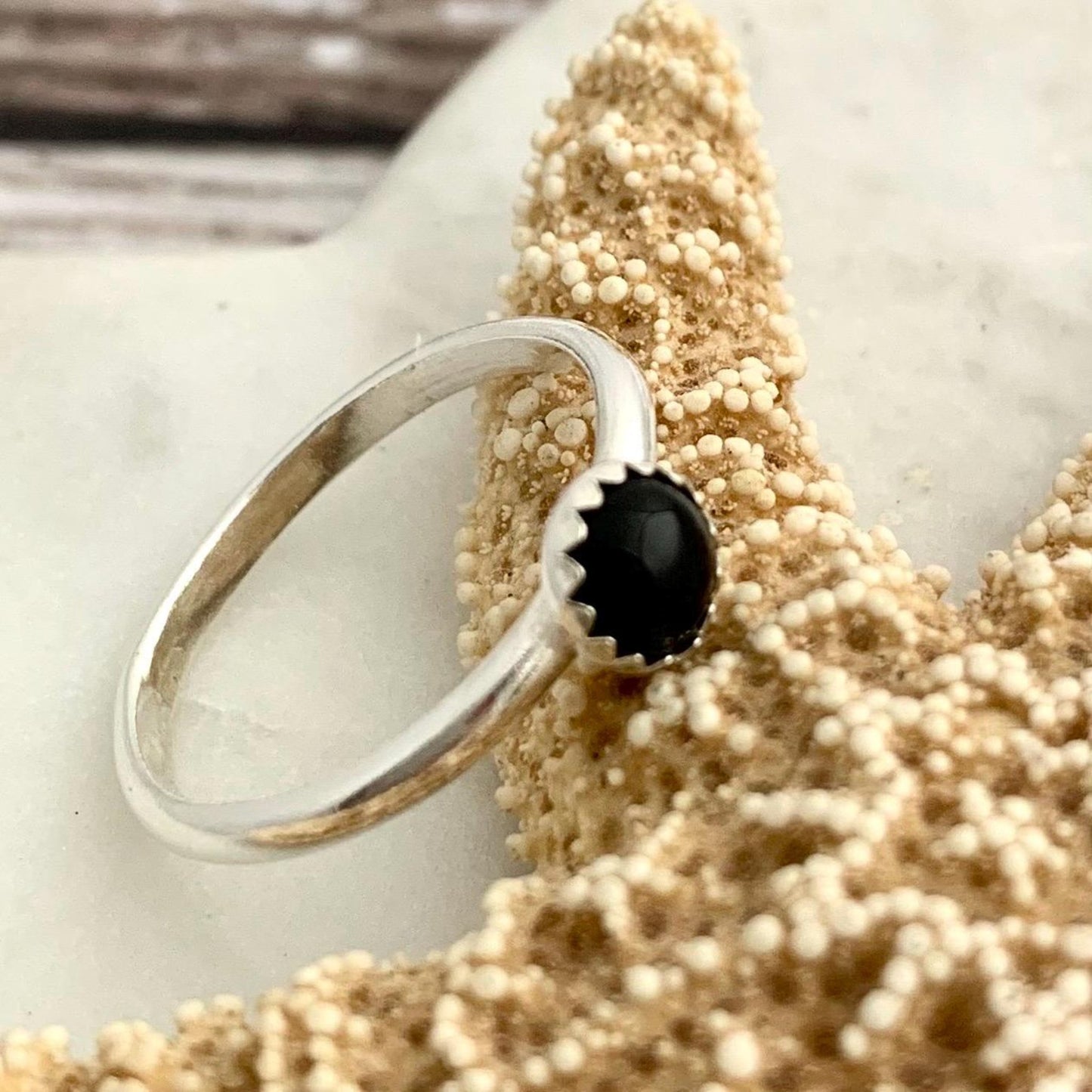 Black Onyx Gemstone Sterling Silver Ring 4