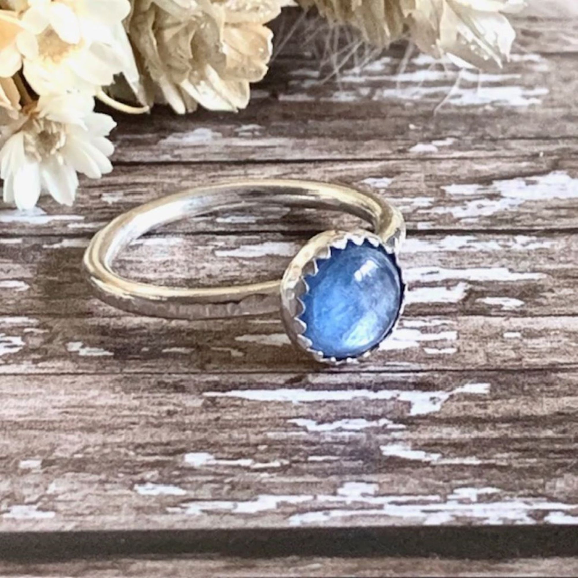 Blue Fluorite and Sterling Silver gemstone Ring