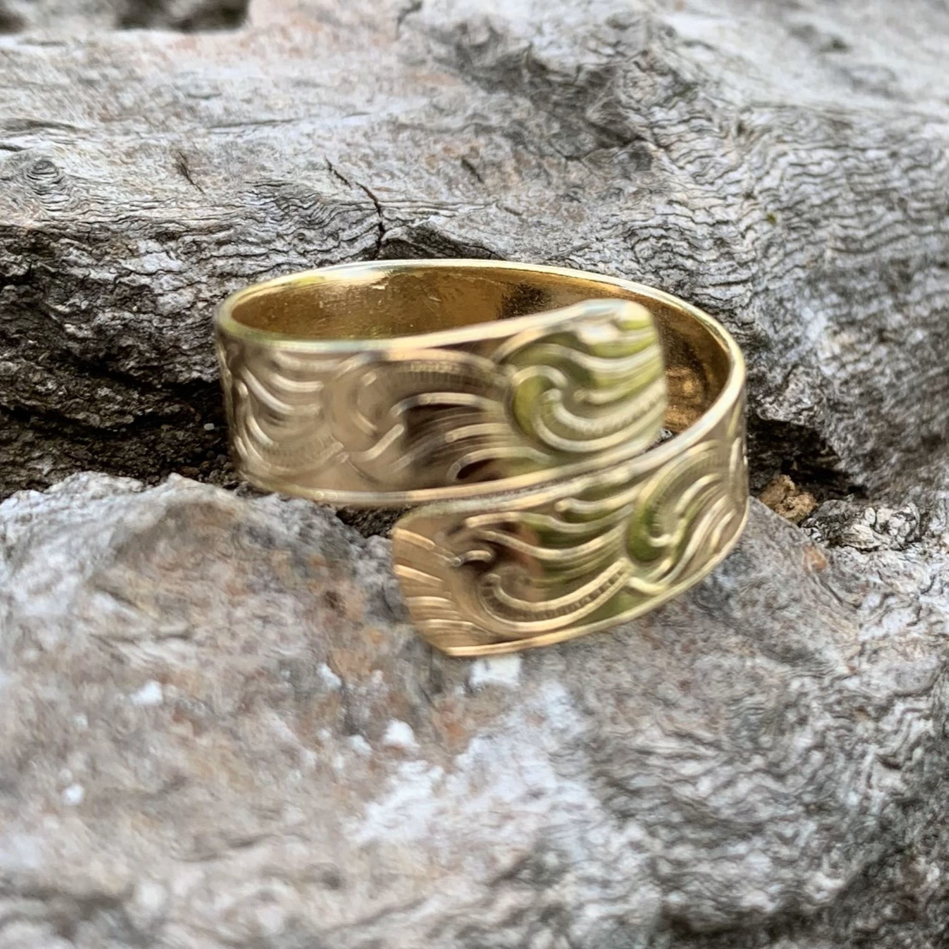 Brass Adjustable Open Wrap Around Ring
