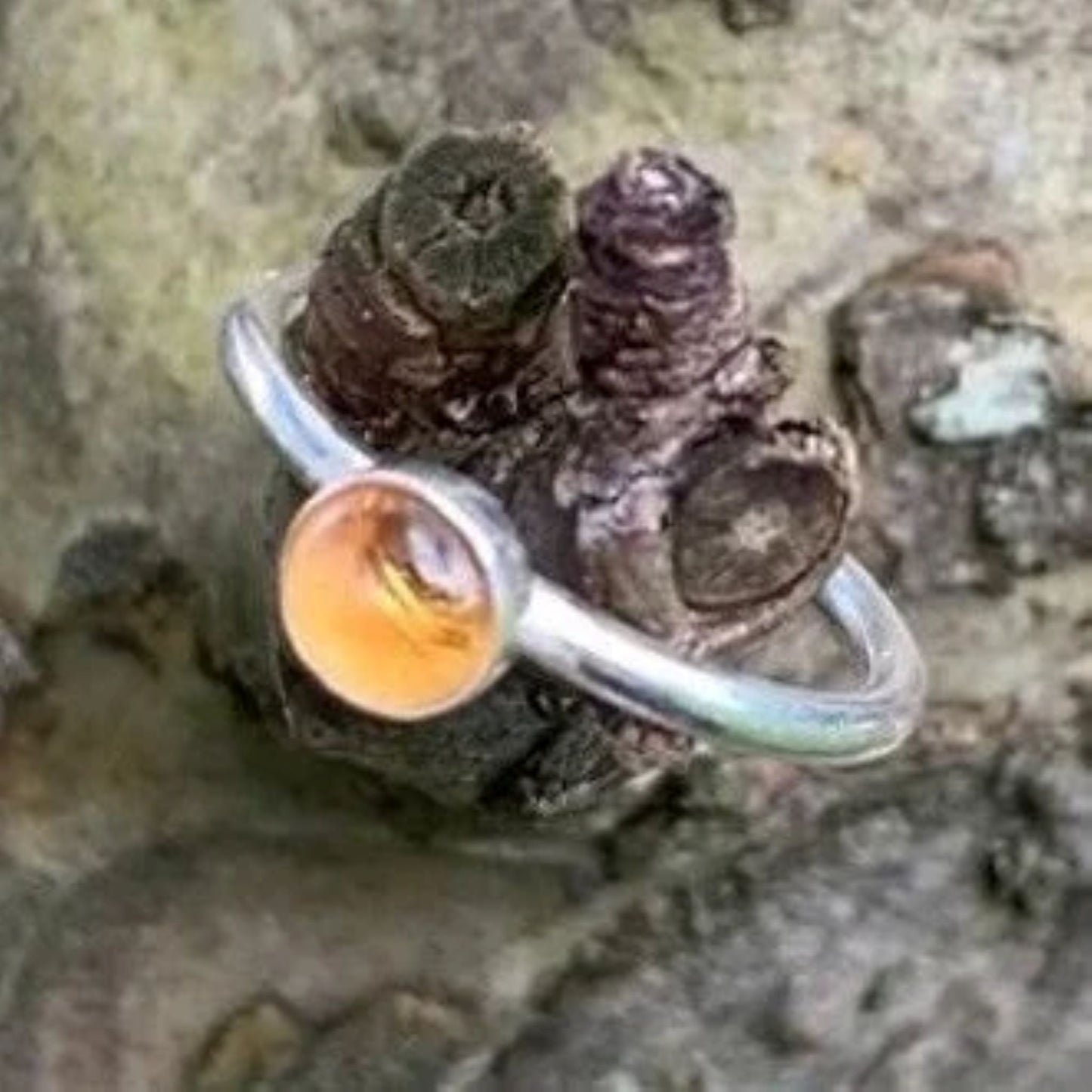 Citrine Gemstone Stacking Skinny Ring