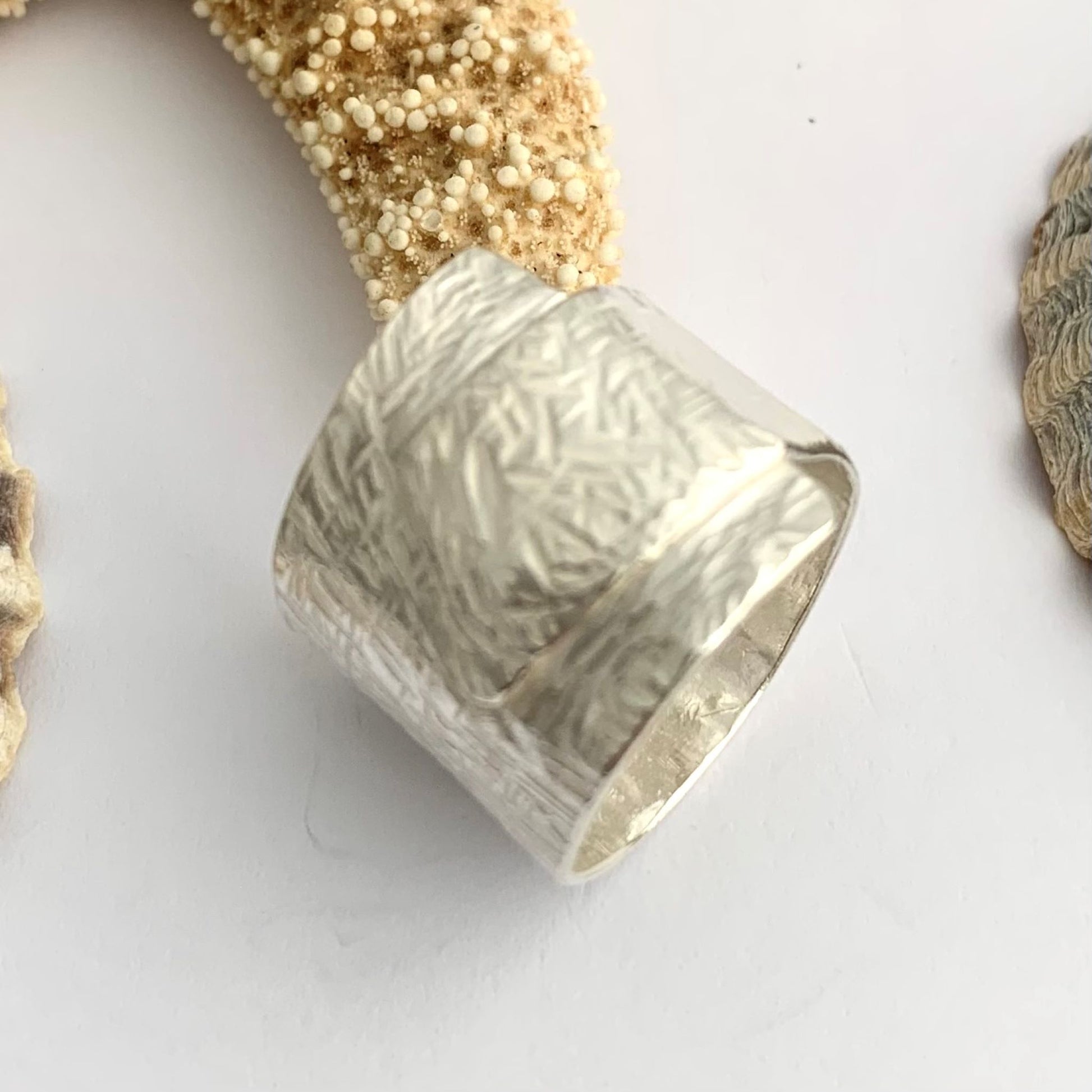 Criss Cross Patterned Sterling Silver Ring