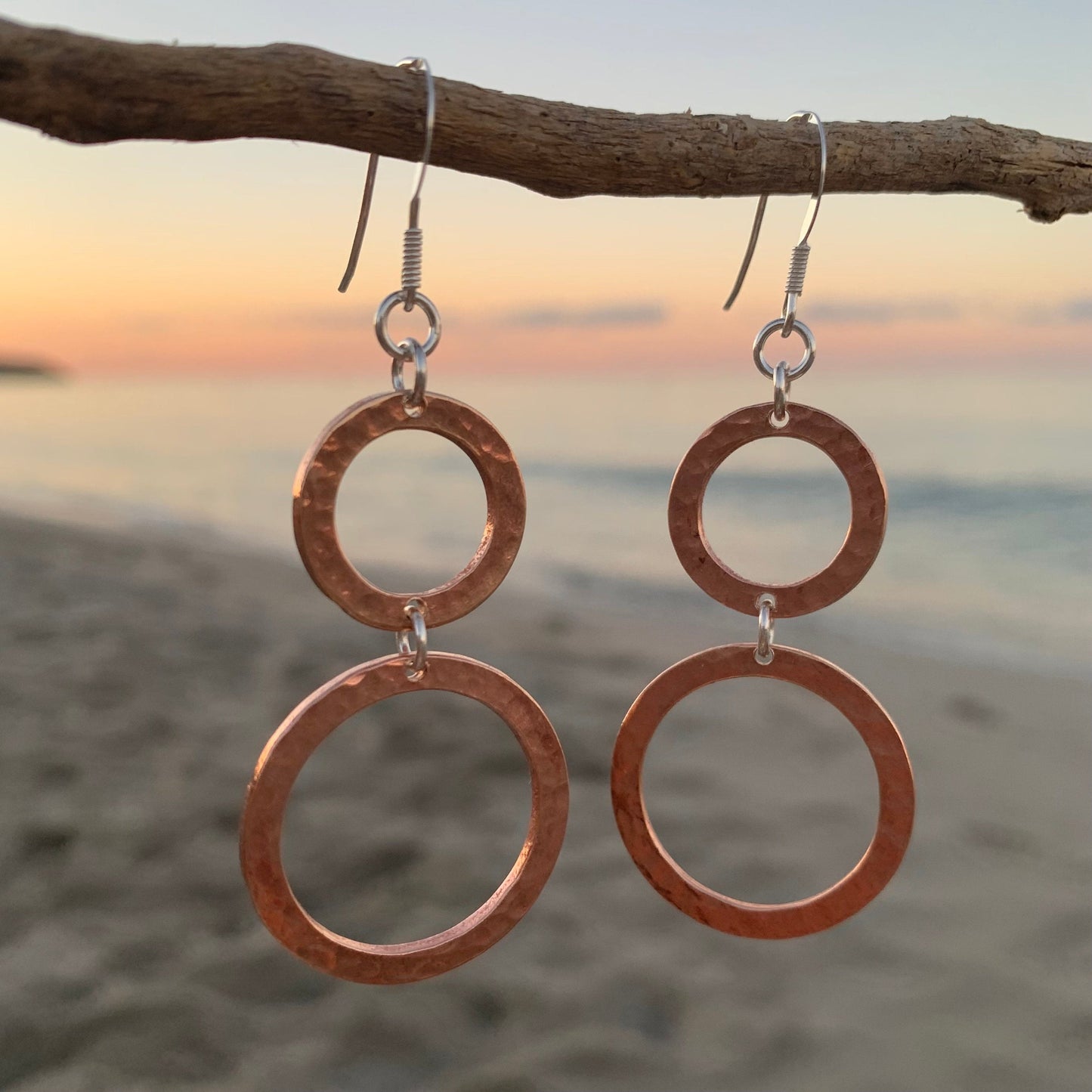 Dangly Copper Hoop Earrings 1