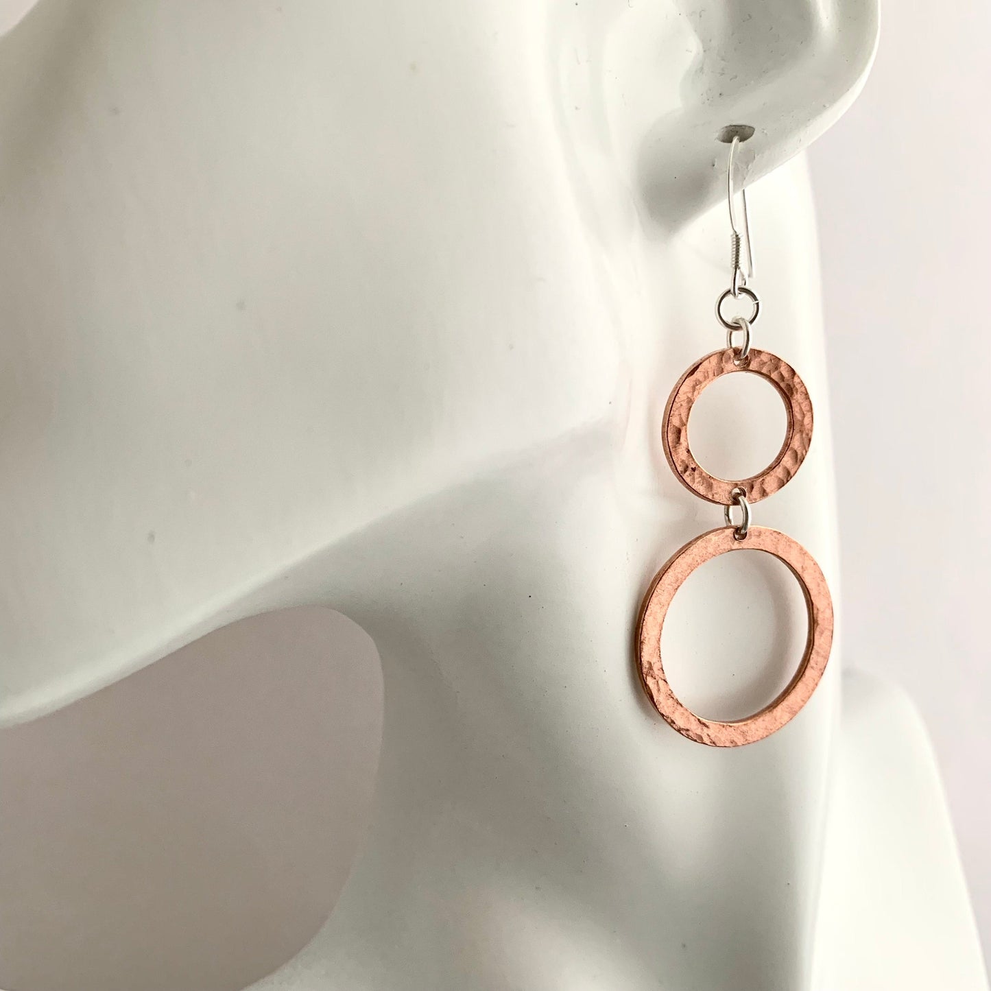 Double Circle Copper Hoop Earrings