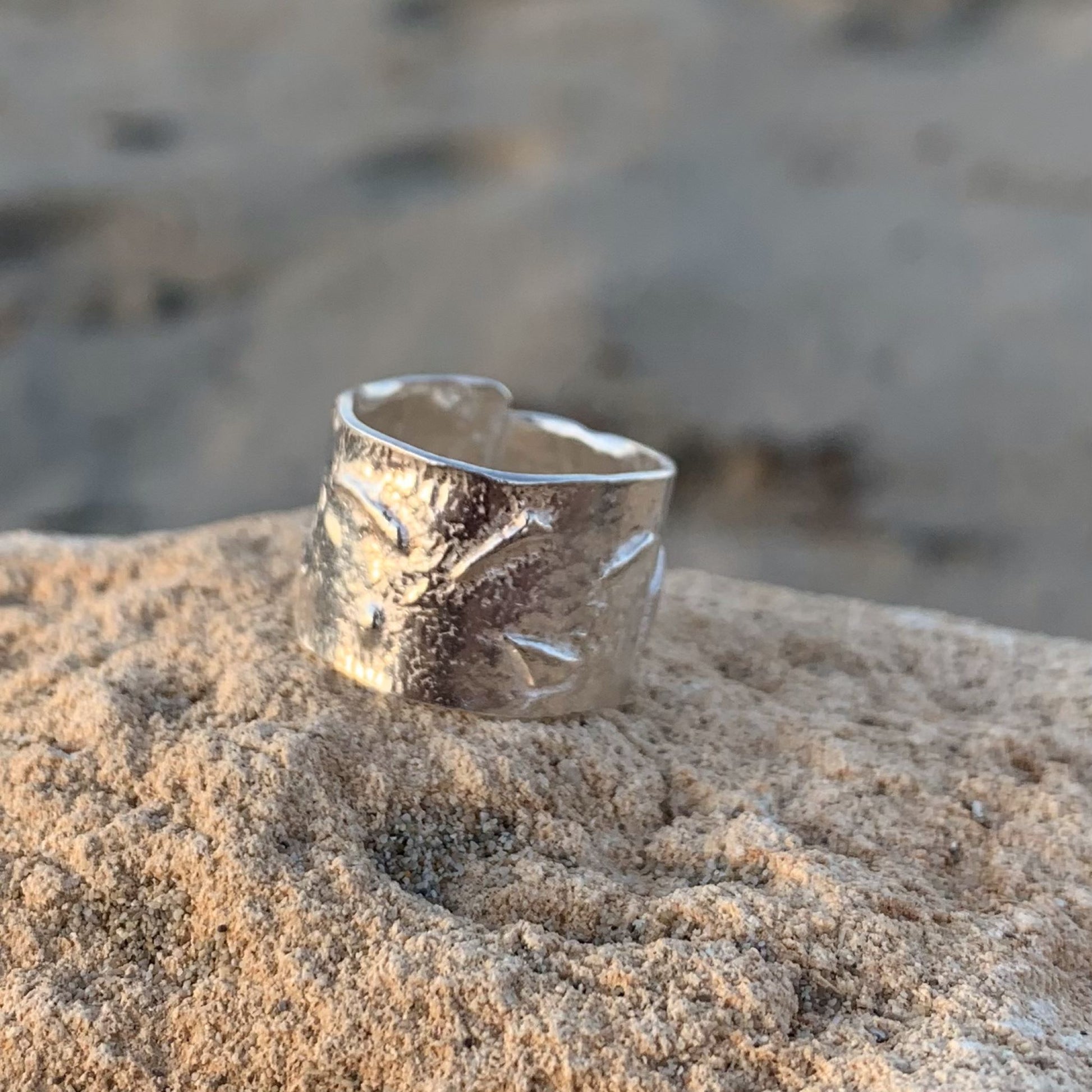 Fused 925 Silver Wide Ring