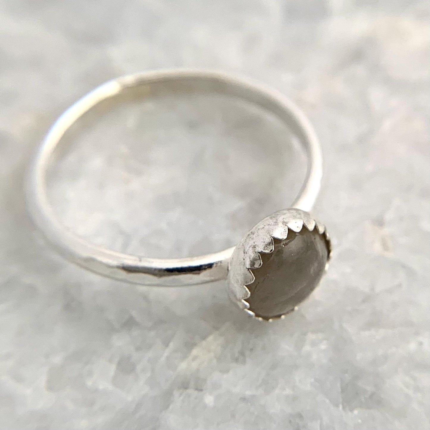 Grey Labradorite Gemstone Sterling Silver Ring