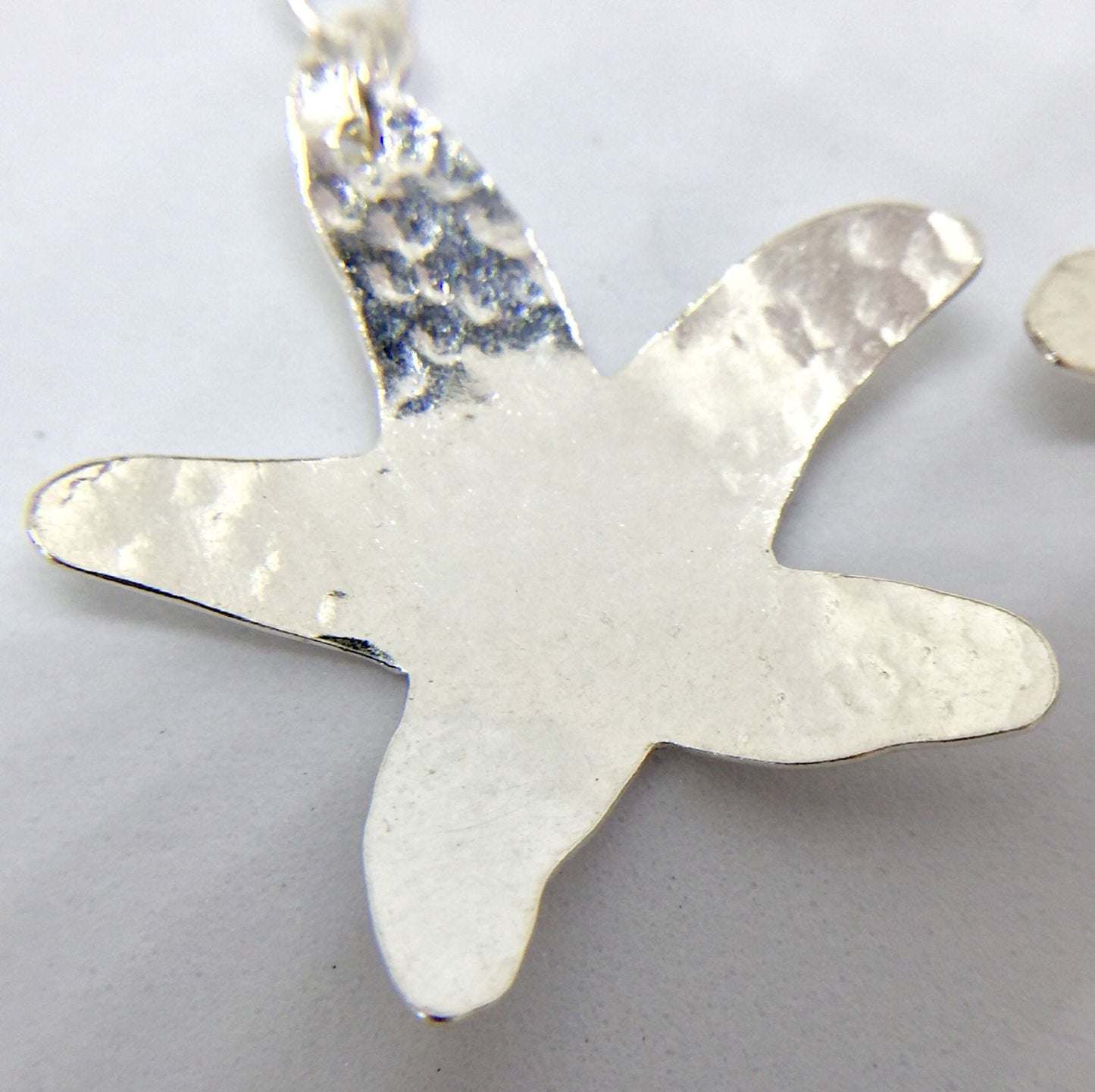 Hammered 925 Sterling Silver Dangle Earrings