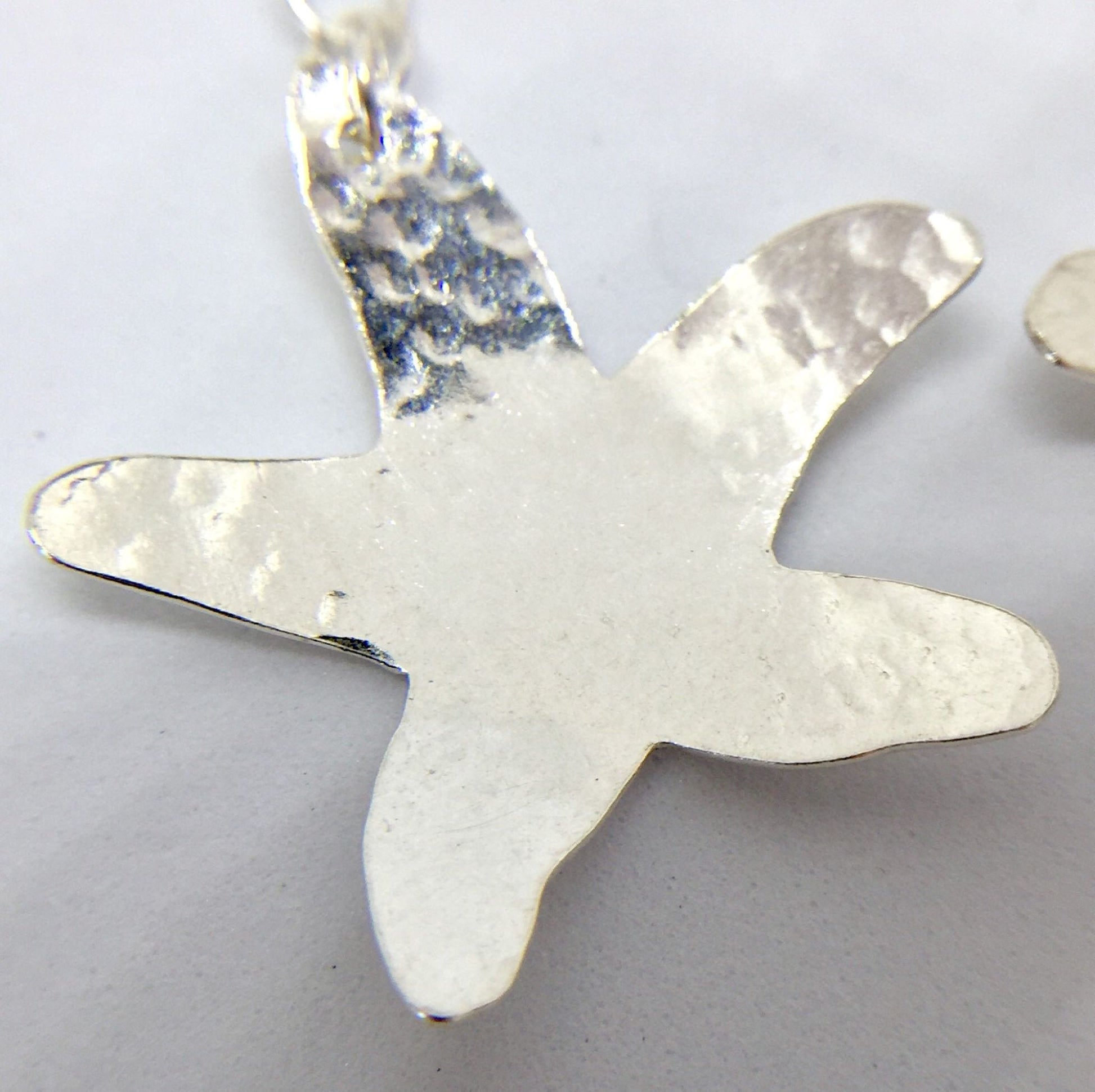 Hammered 925 Sterling Silver Dangle Earrings
