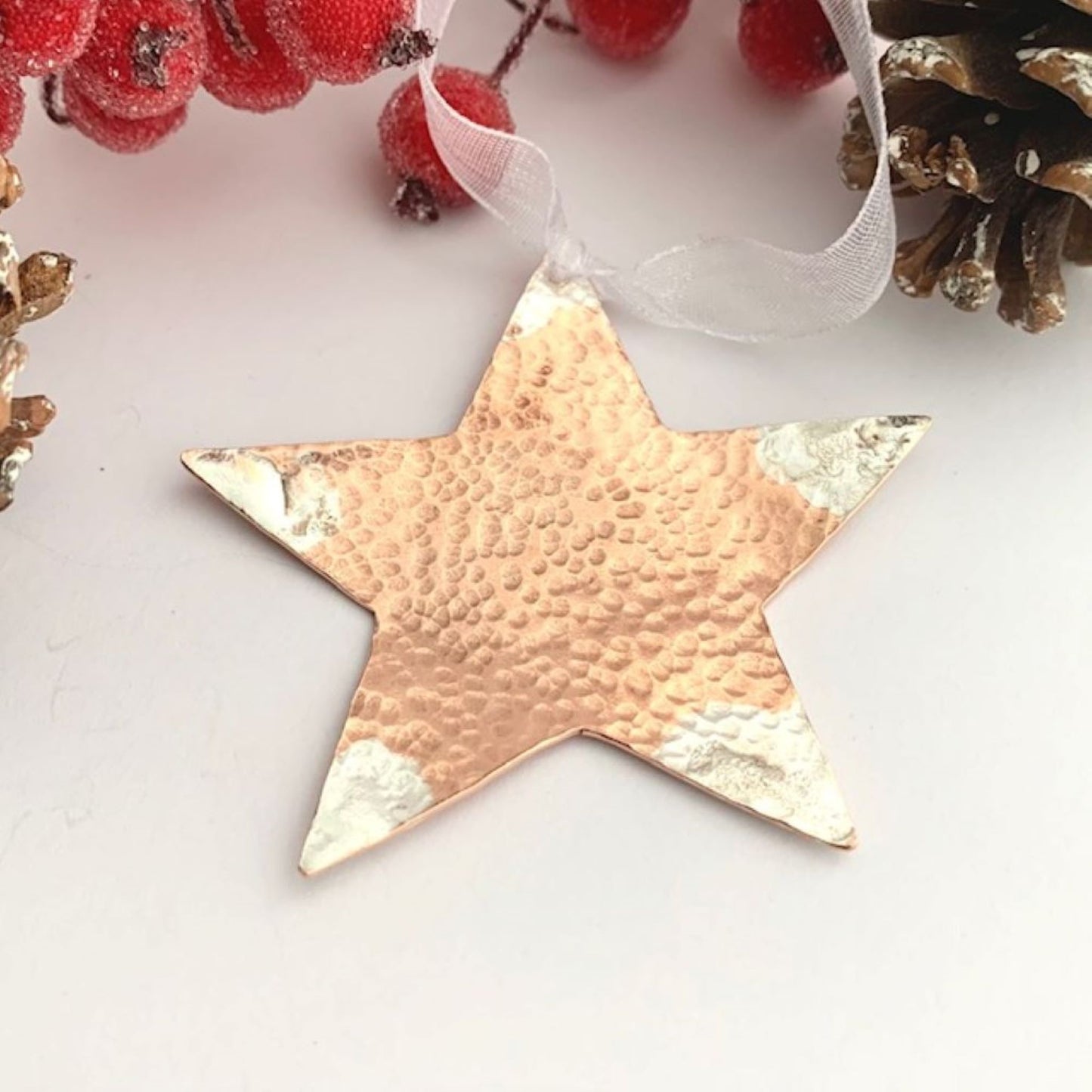 Hammered Star Christmas Tree Decoration