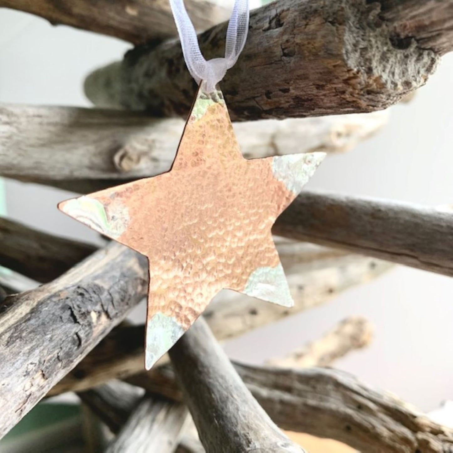 Hammered Star Tree Hanging Decoration