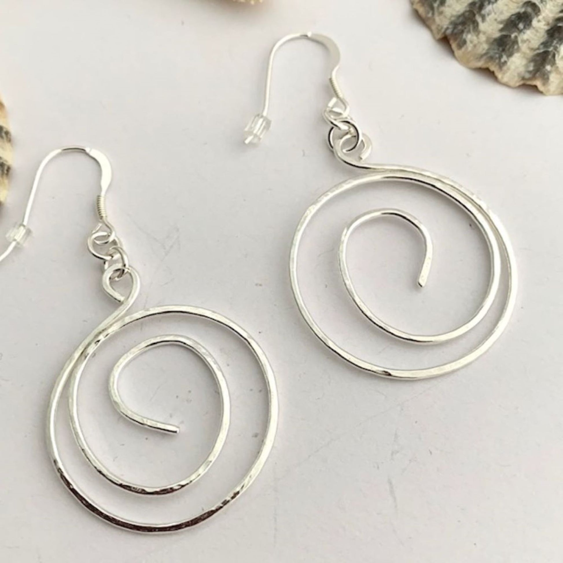 Large Wire Hoop Dangly Earrings
