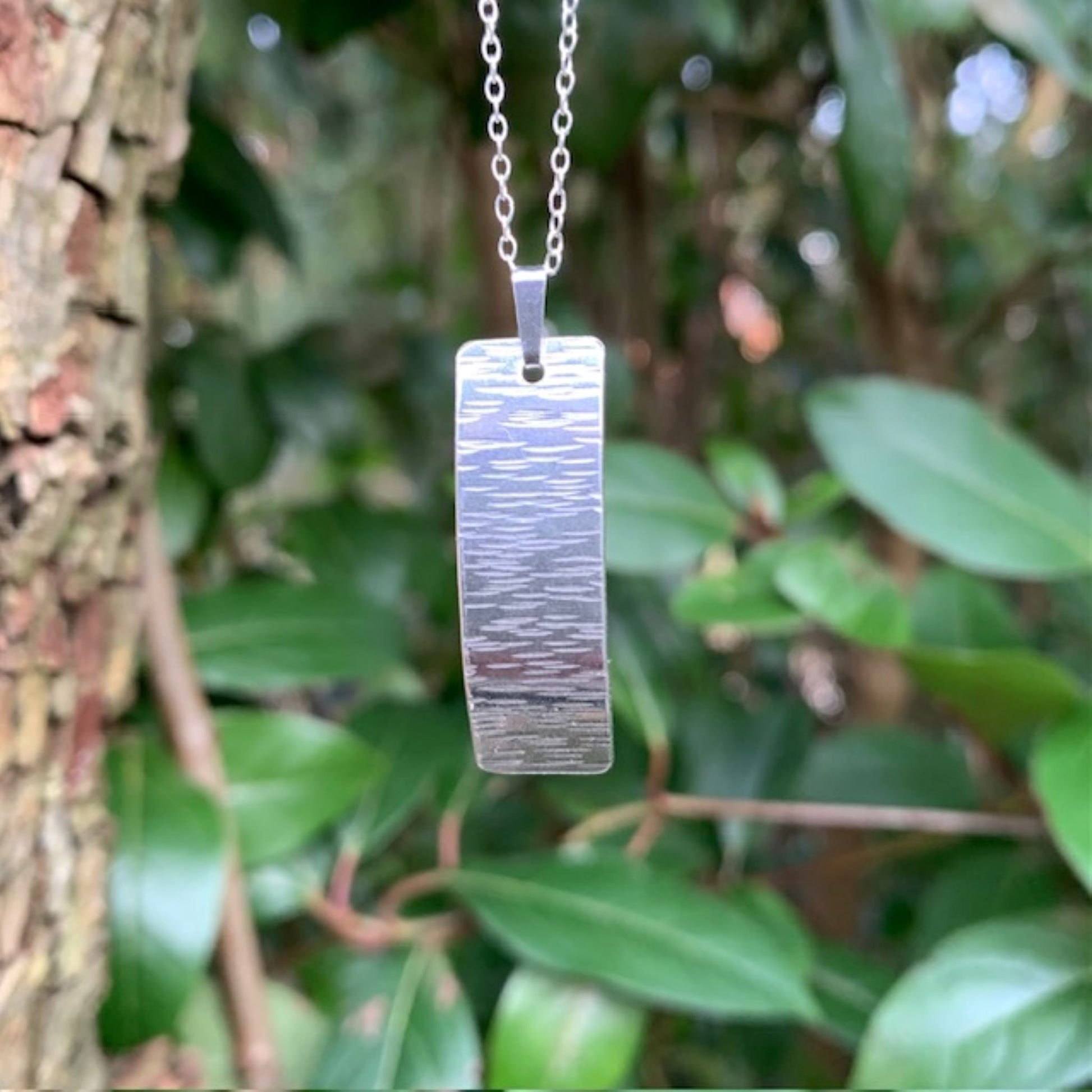 Line Hammered 025 Sterling Silver Pendant