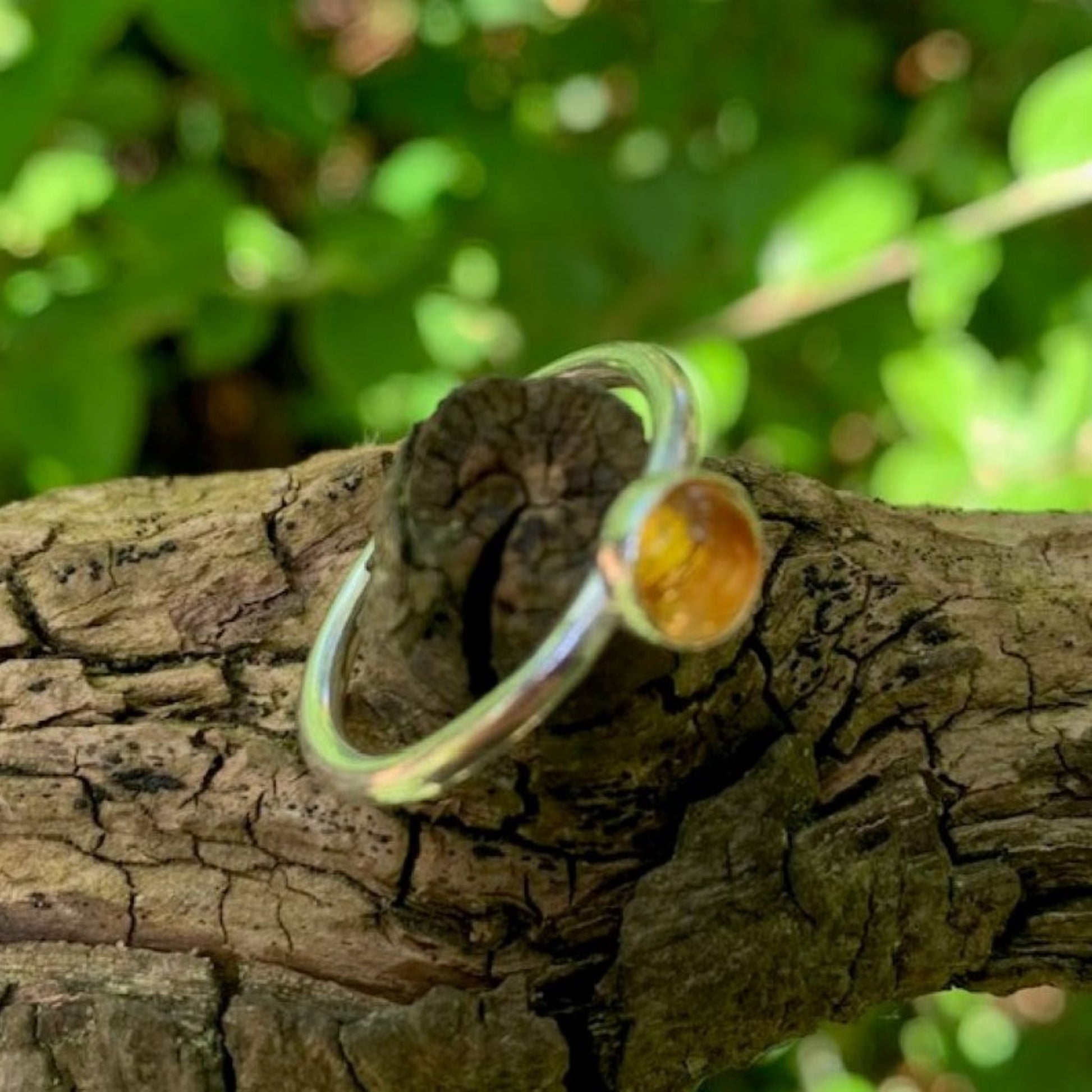 Little Citrine and Sterling Silver Stacking Ring