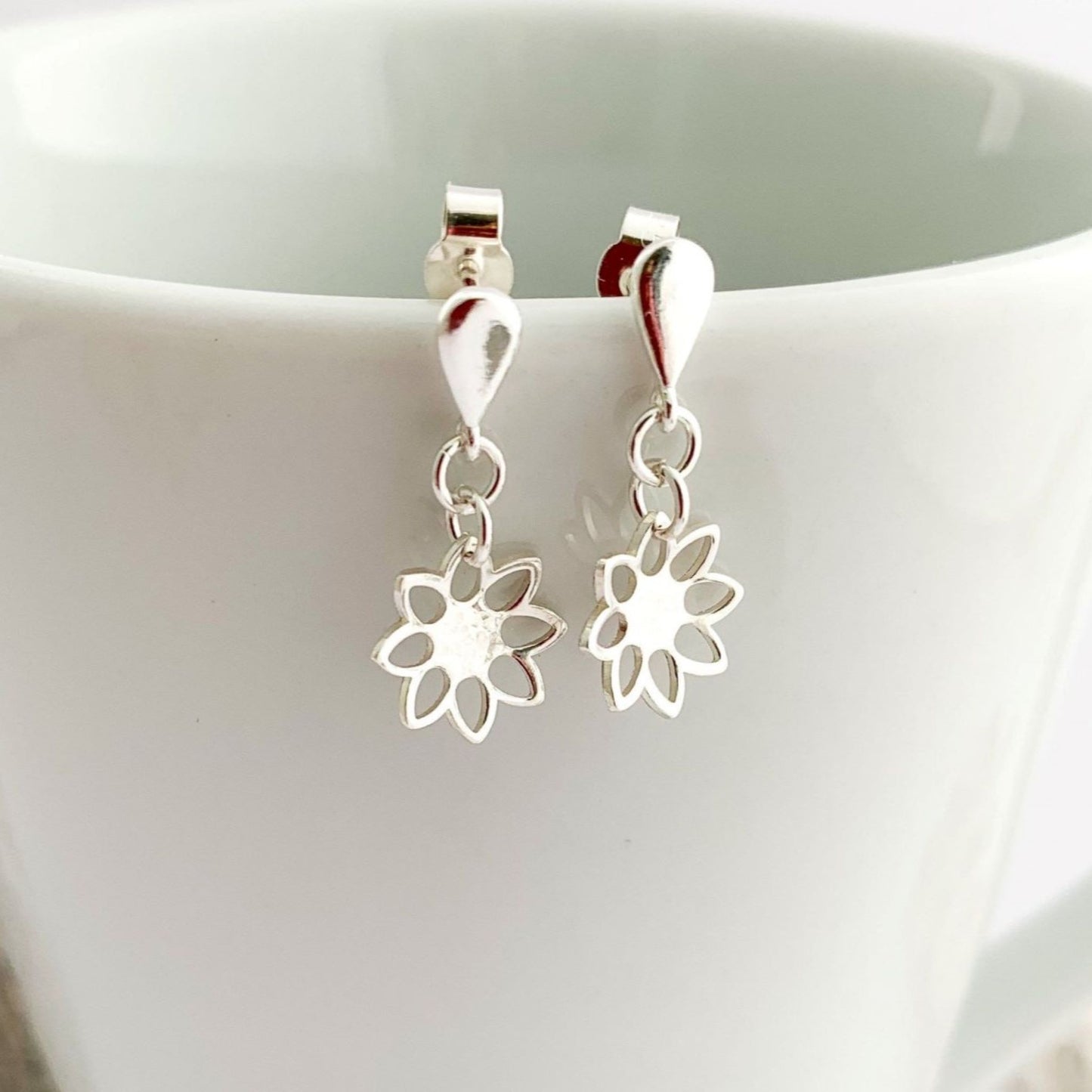Little Flower Sterling Silver Stud Earrings