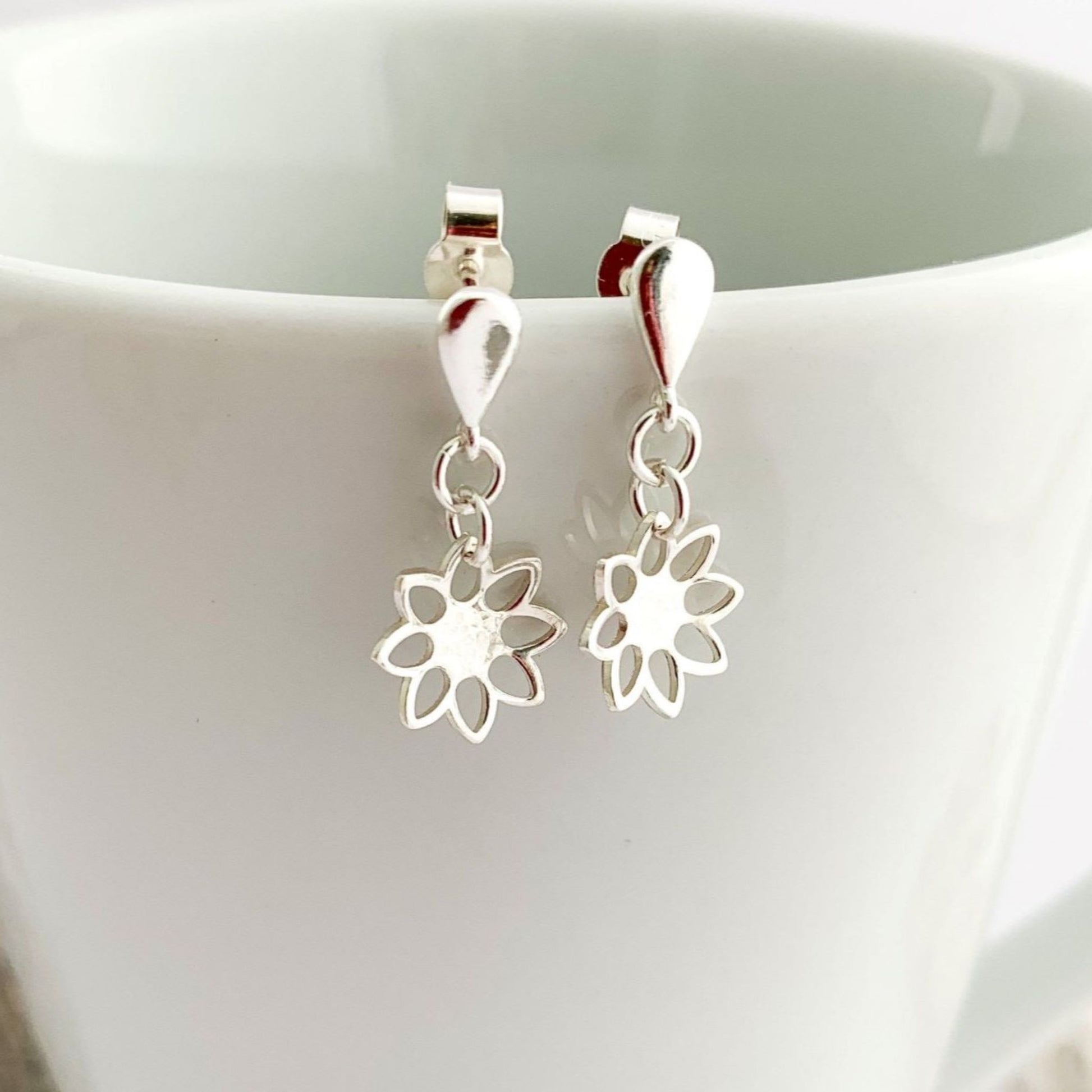 Little Flower Sterling Silver Stud Earrings