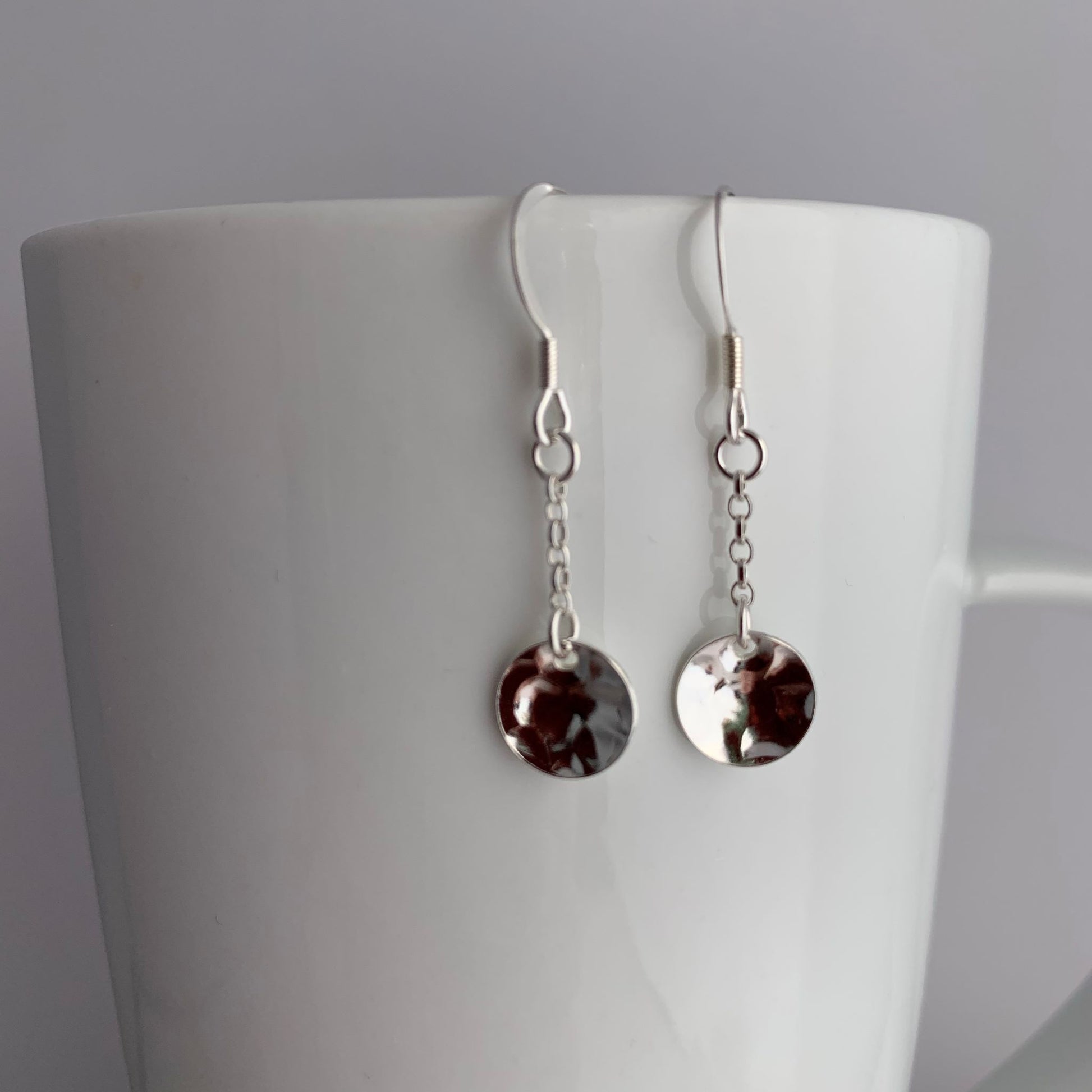 Little Sterling Silver Circle Dangle Earrings