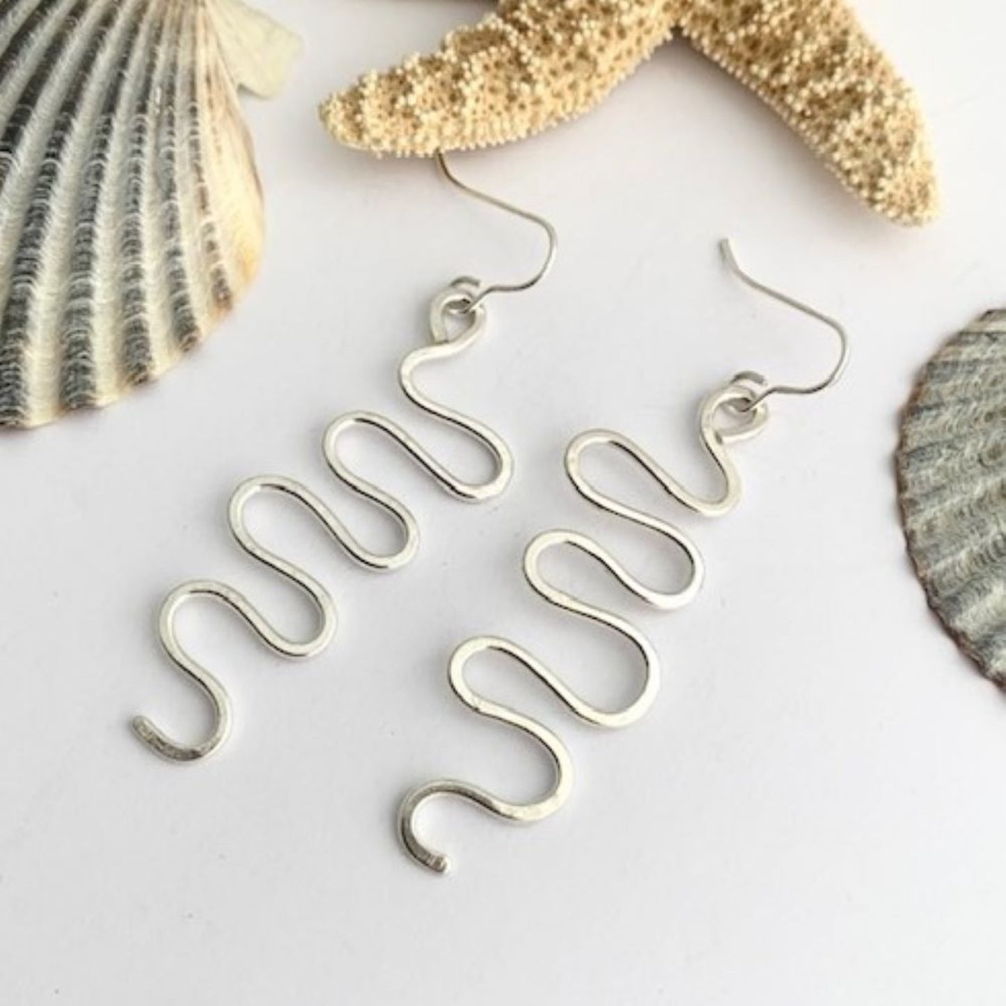 Long Zig Zag Dangle Earrings