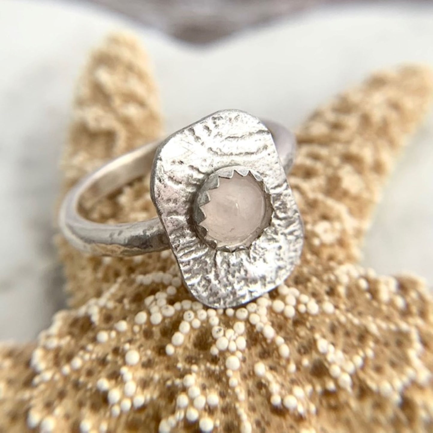 Pink rose Quartz Gemstone Ring
