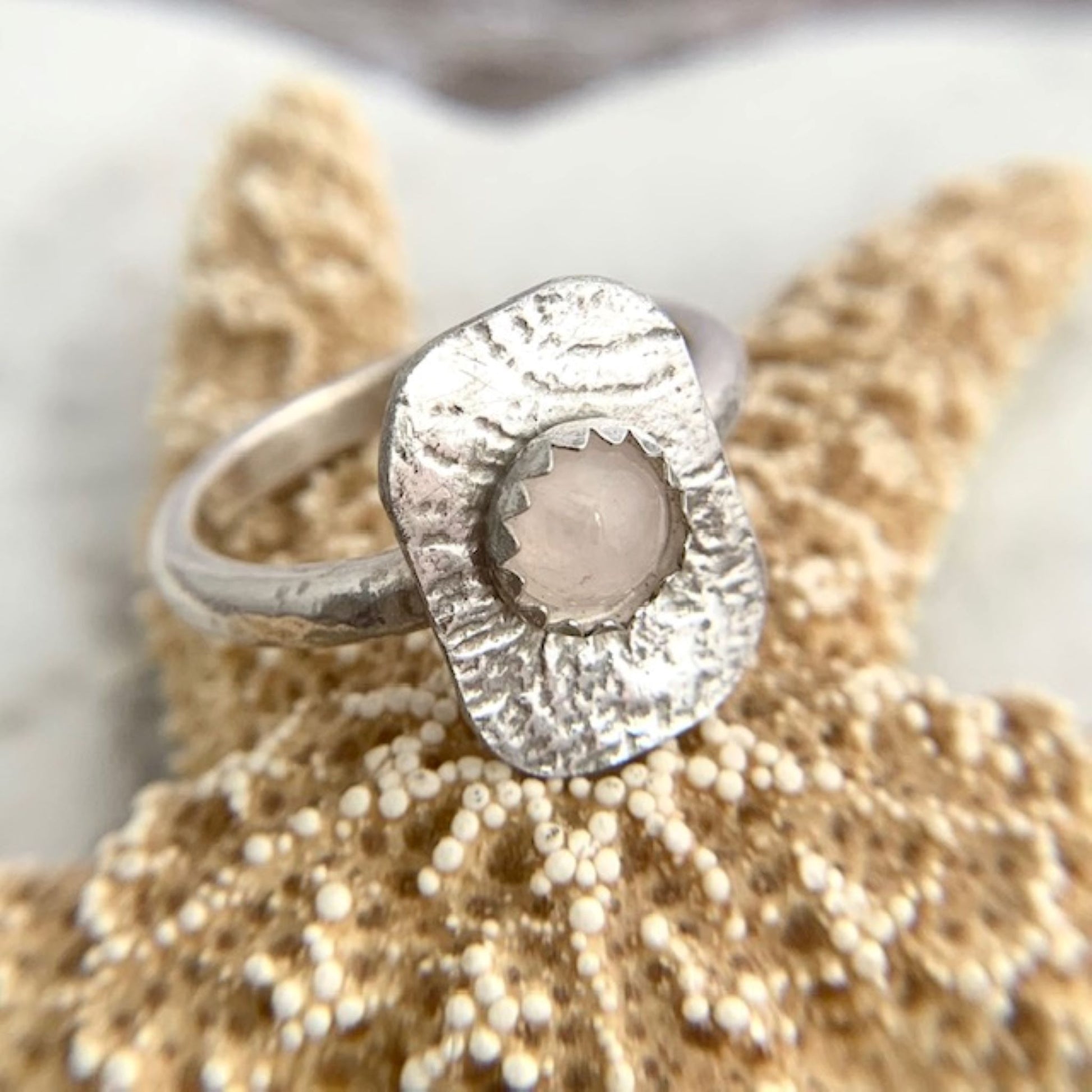 Pink rose Quartz Gemstone Ring
