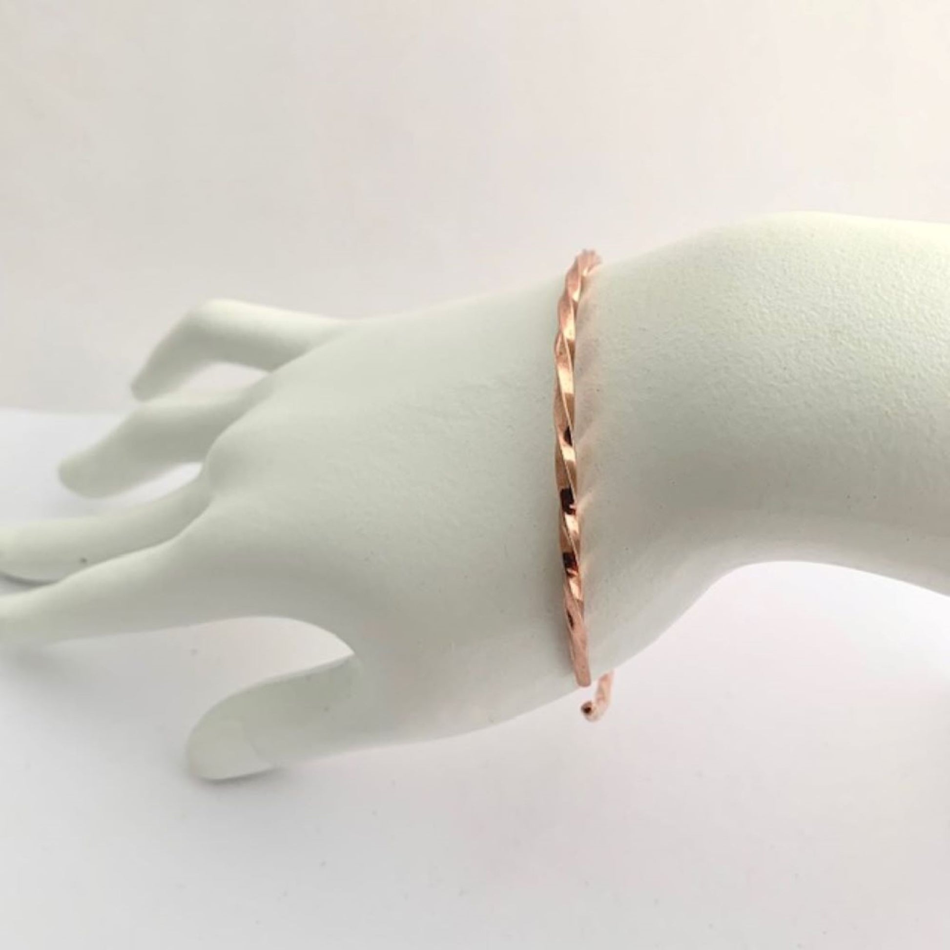 Skinny Open Twisted Copper Bracelet