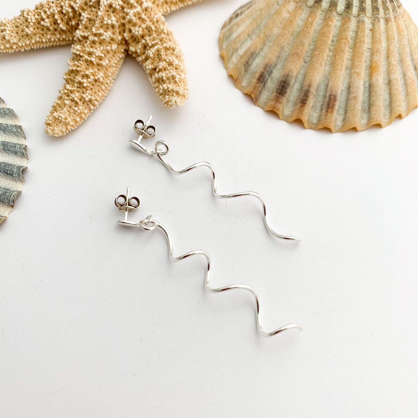 Sterling Silver Coil Dangle Spiral Earrings