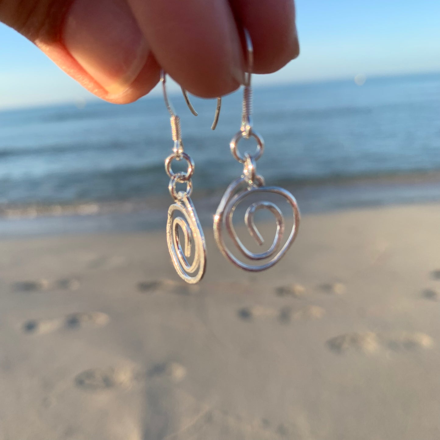Sterling Silver Dangle Spiral Earrings