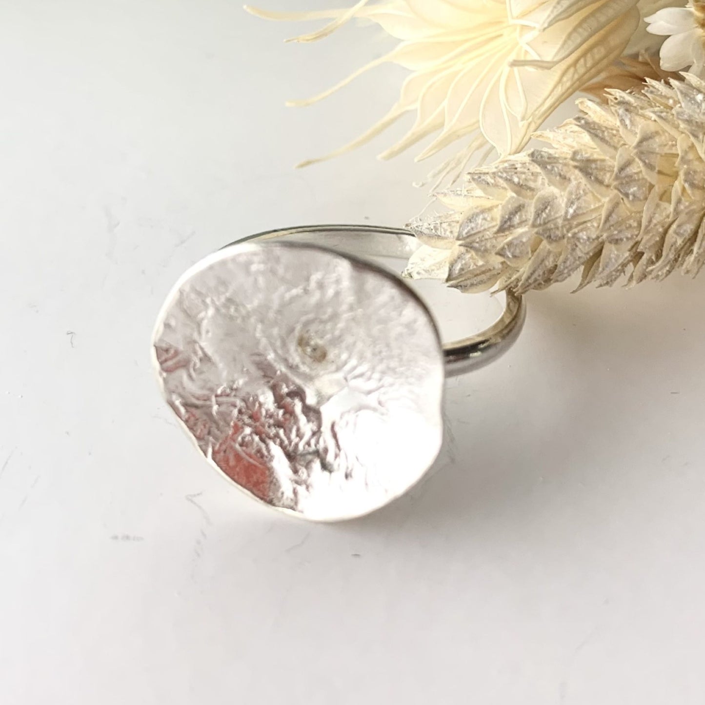 Sterling Silver Flower Statement Ring