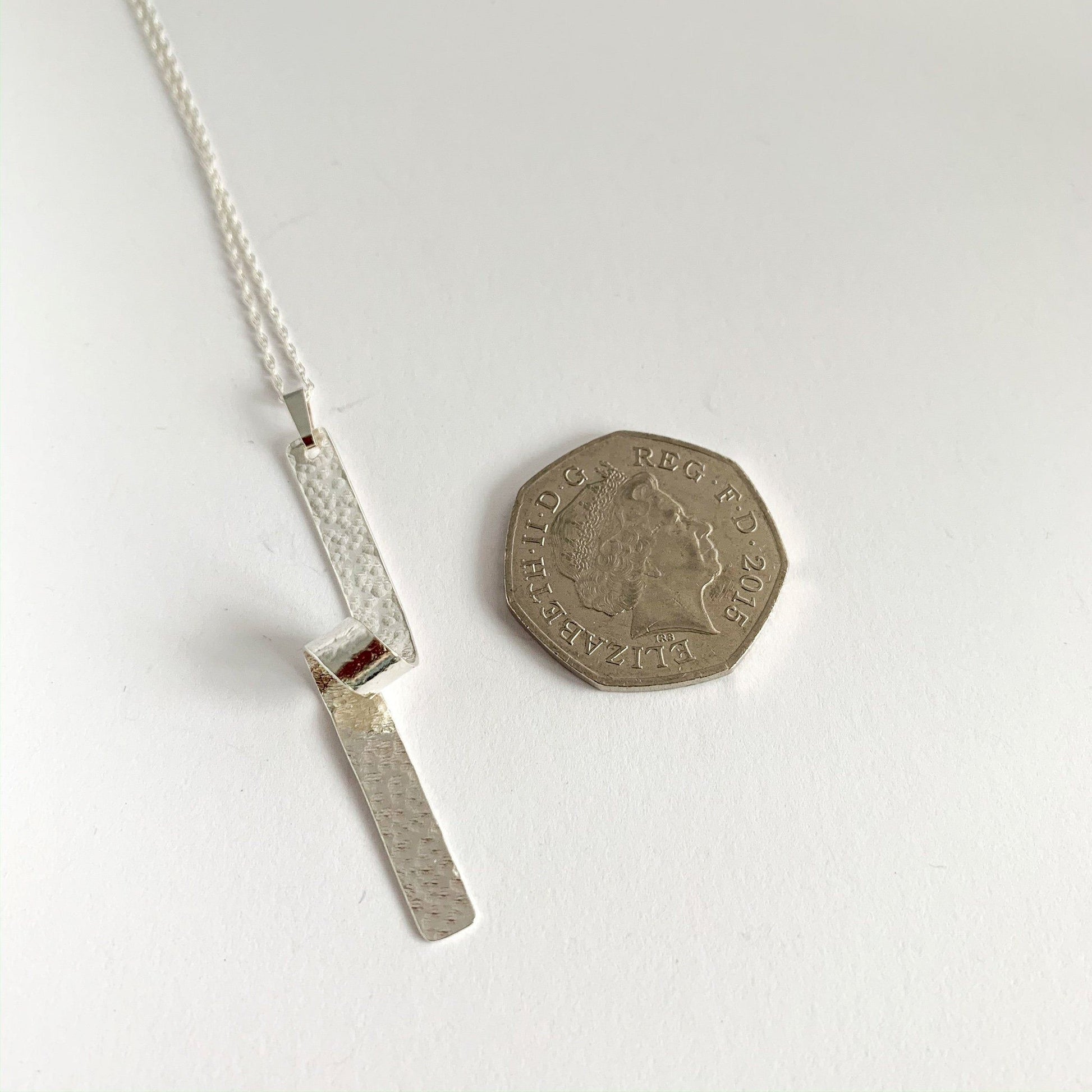 Sterling Silver Hammered Scroll Pendant