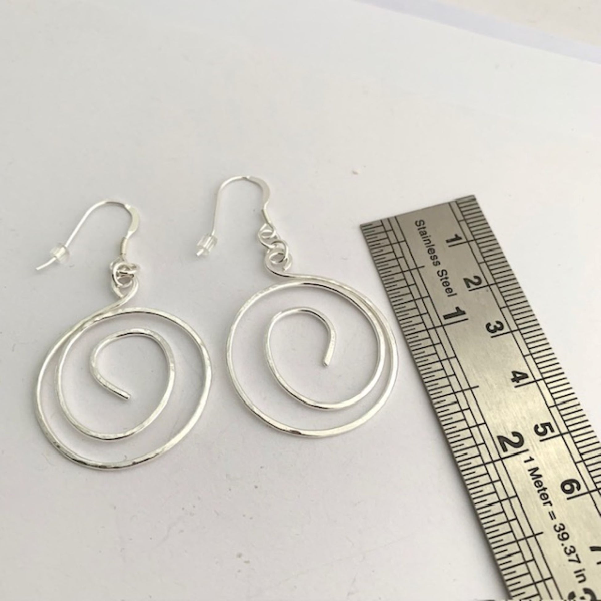 Sterling Silver Large Spiral Hoop Earrings