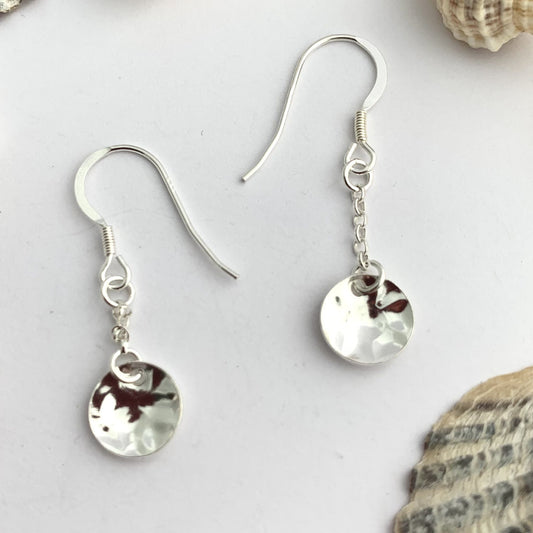 Sterling Silver Long Circle Earrings