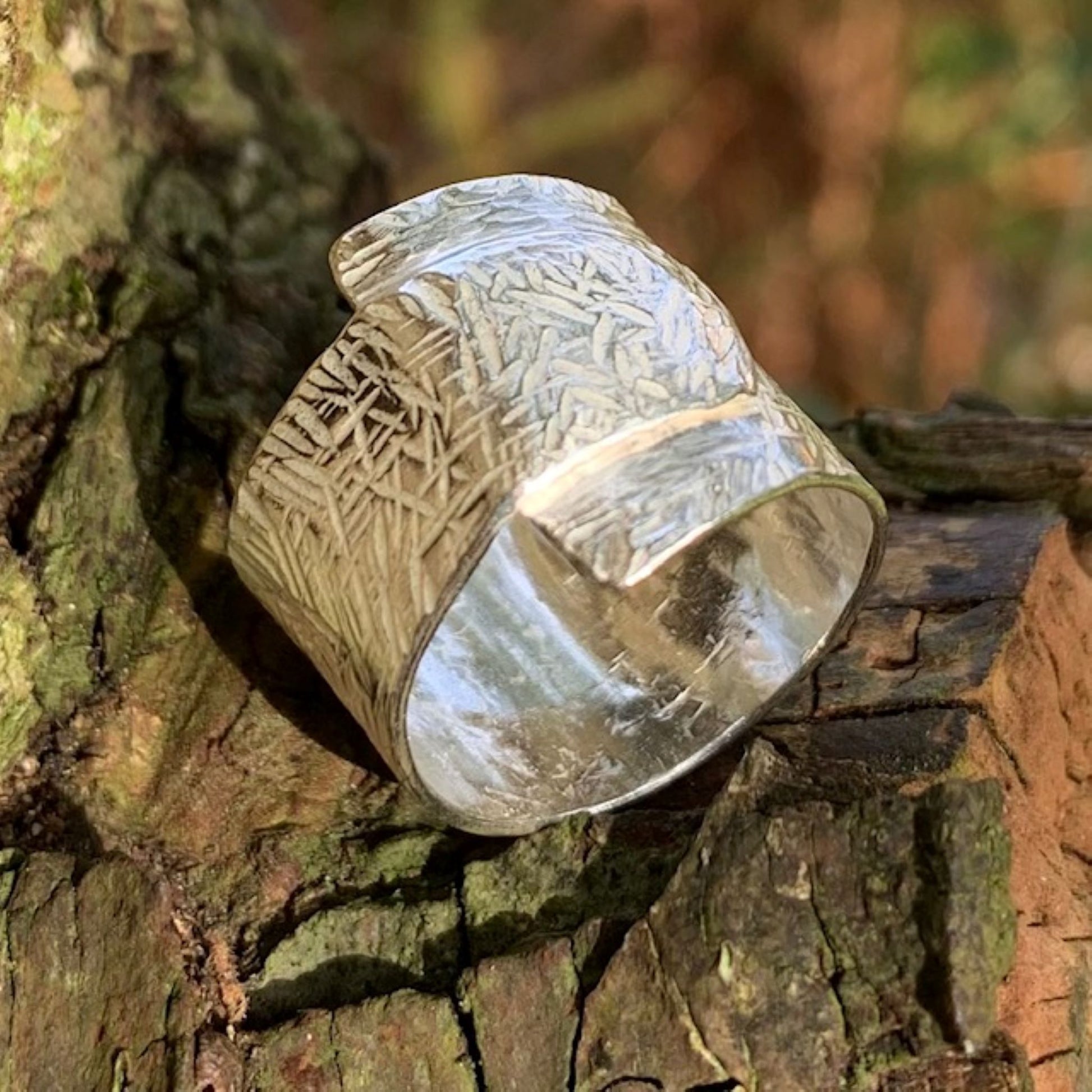 Sterling Silver Patterned Wrap Over Ring