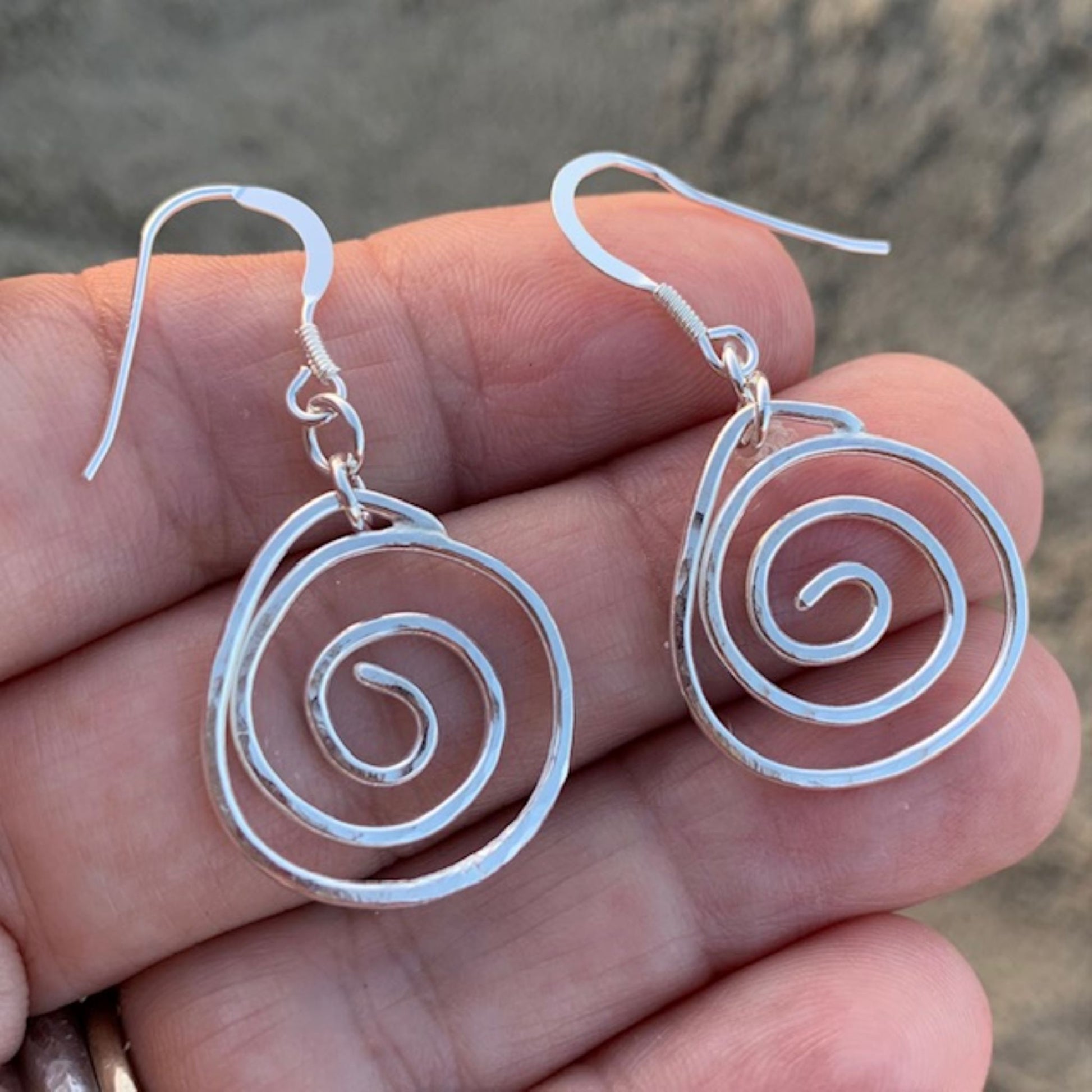 Sterling Silver Swirl Dangle Earrings