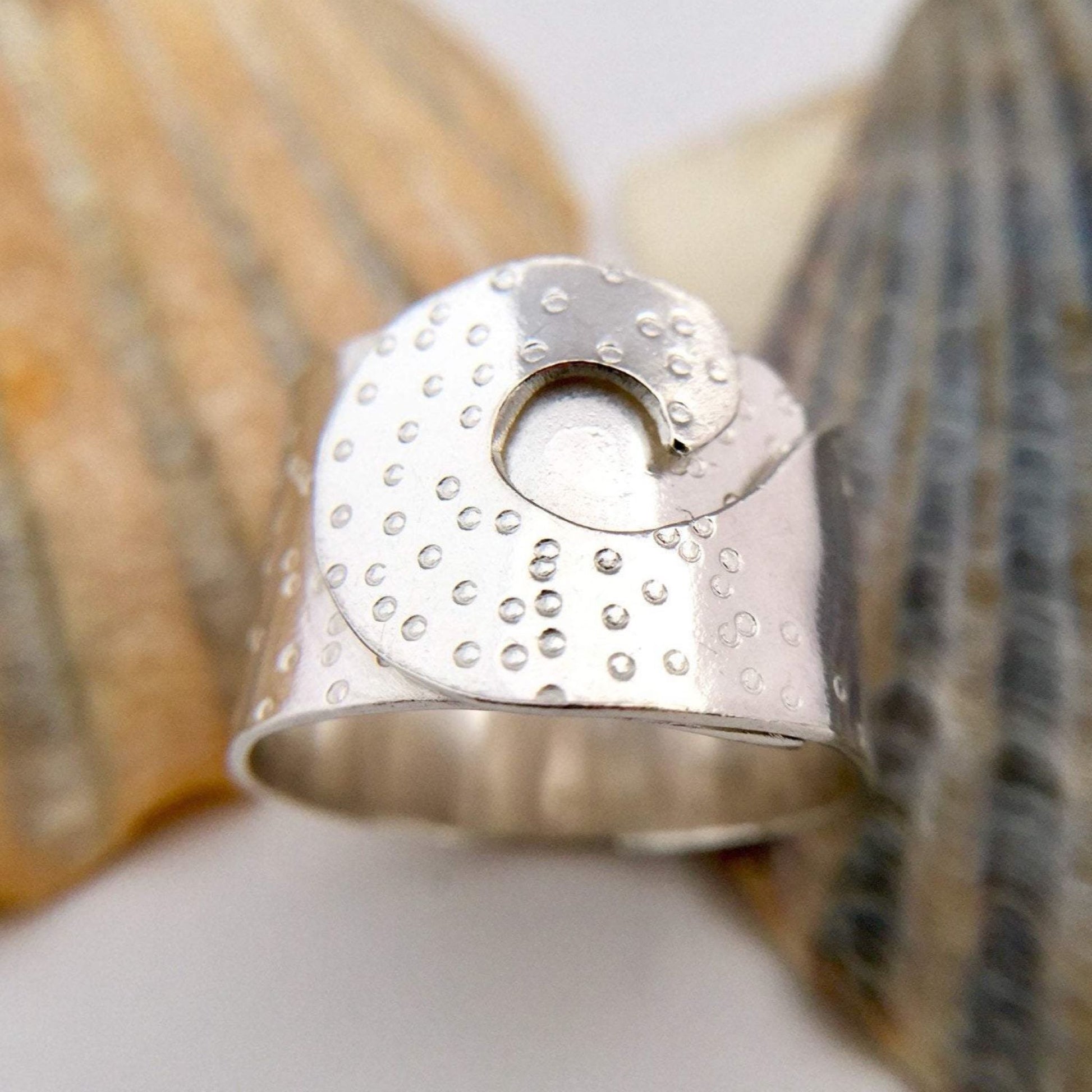 Sterling Silver Wide Wave Design Ring