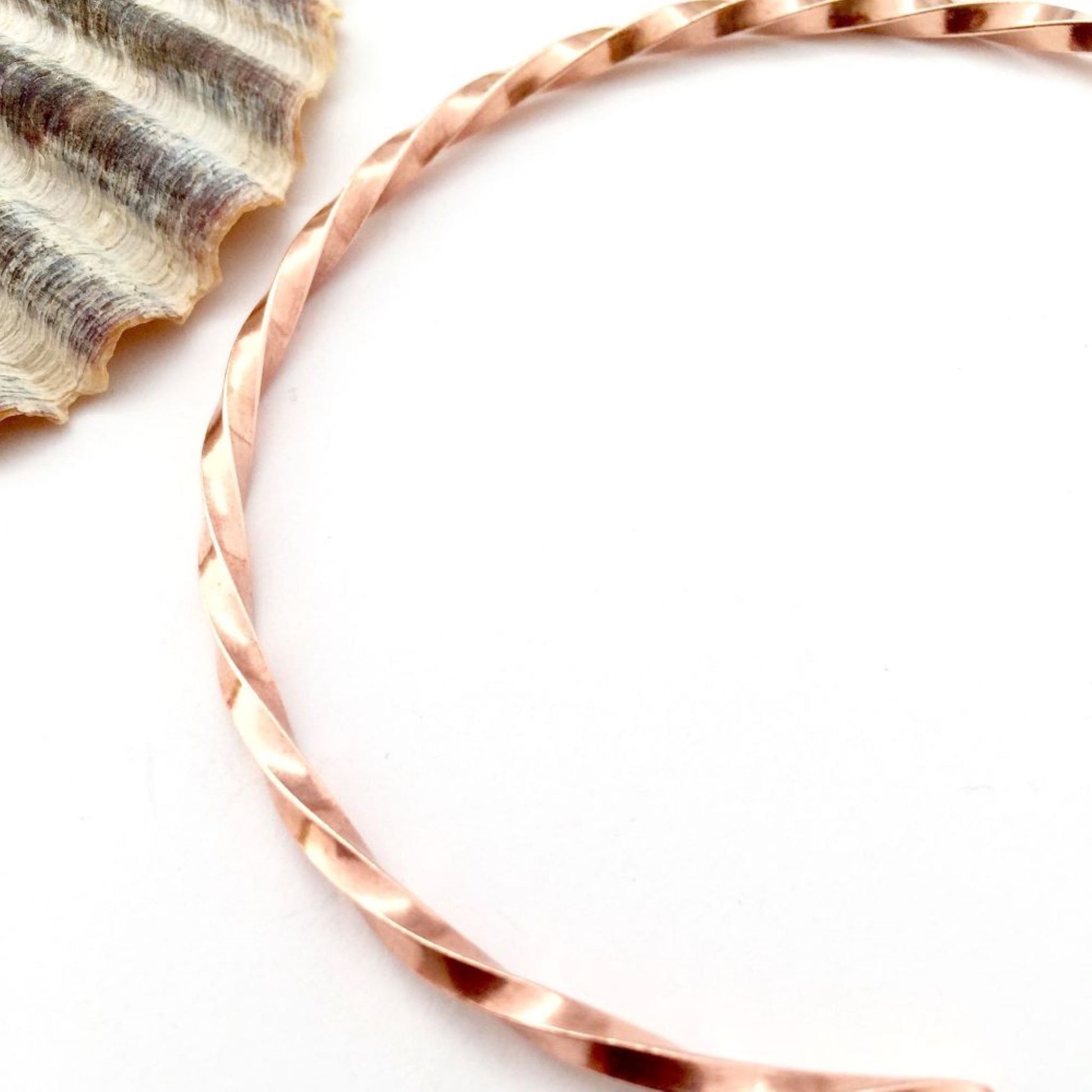 Twisted Skinny Copper Bangle