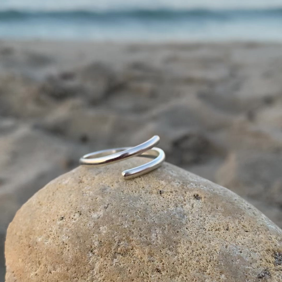 Sterling Silver Spiral Adjustable Ring