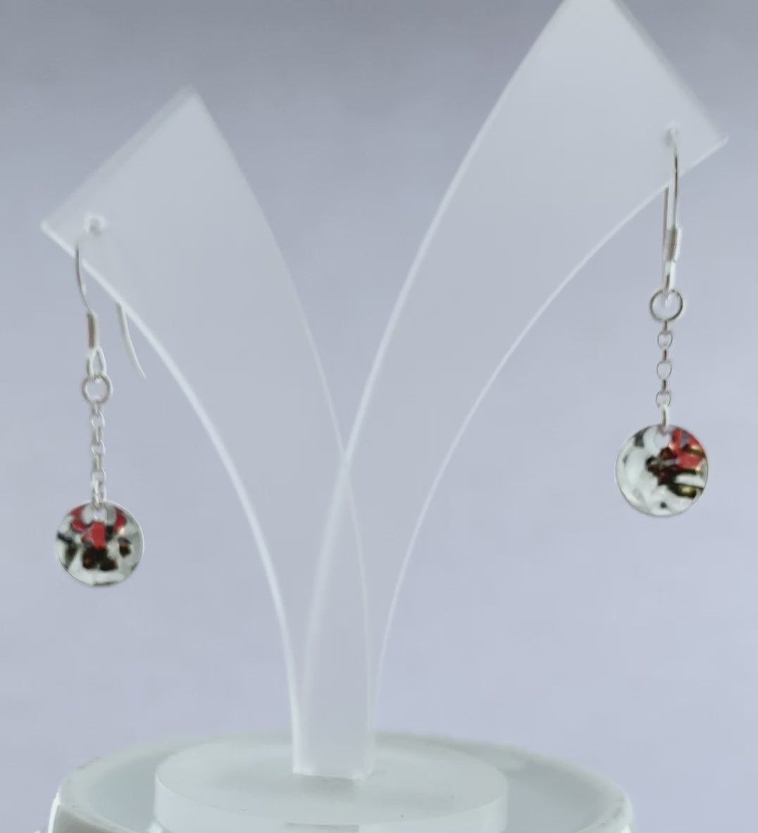 Sterling Silver Dangly Dimpled Earrings
