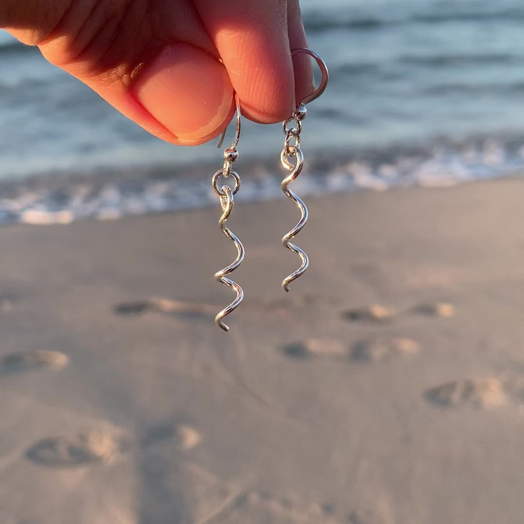 Sterling Silver Spiral Drop Earrings