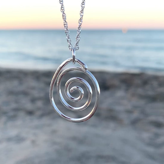 Little Sterling Silver Spiral Necklace