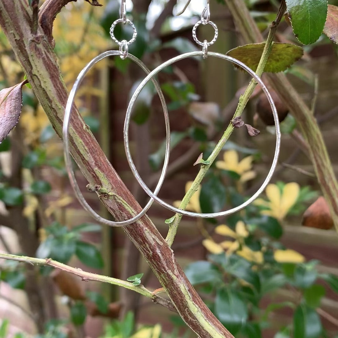 Large Hoop Sterling Silver Earrings