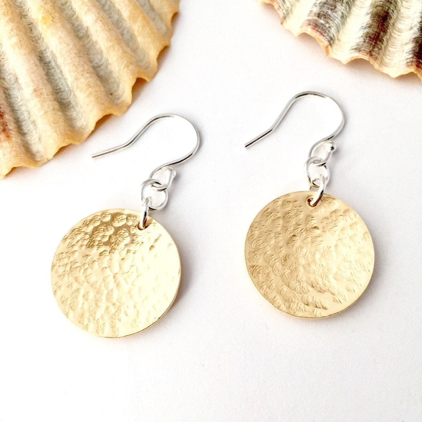 Brass Disc Earrings