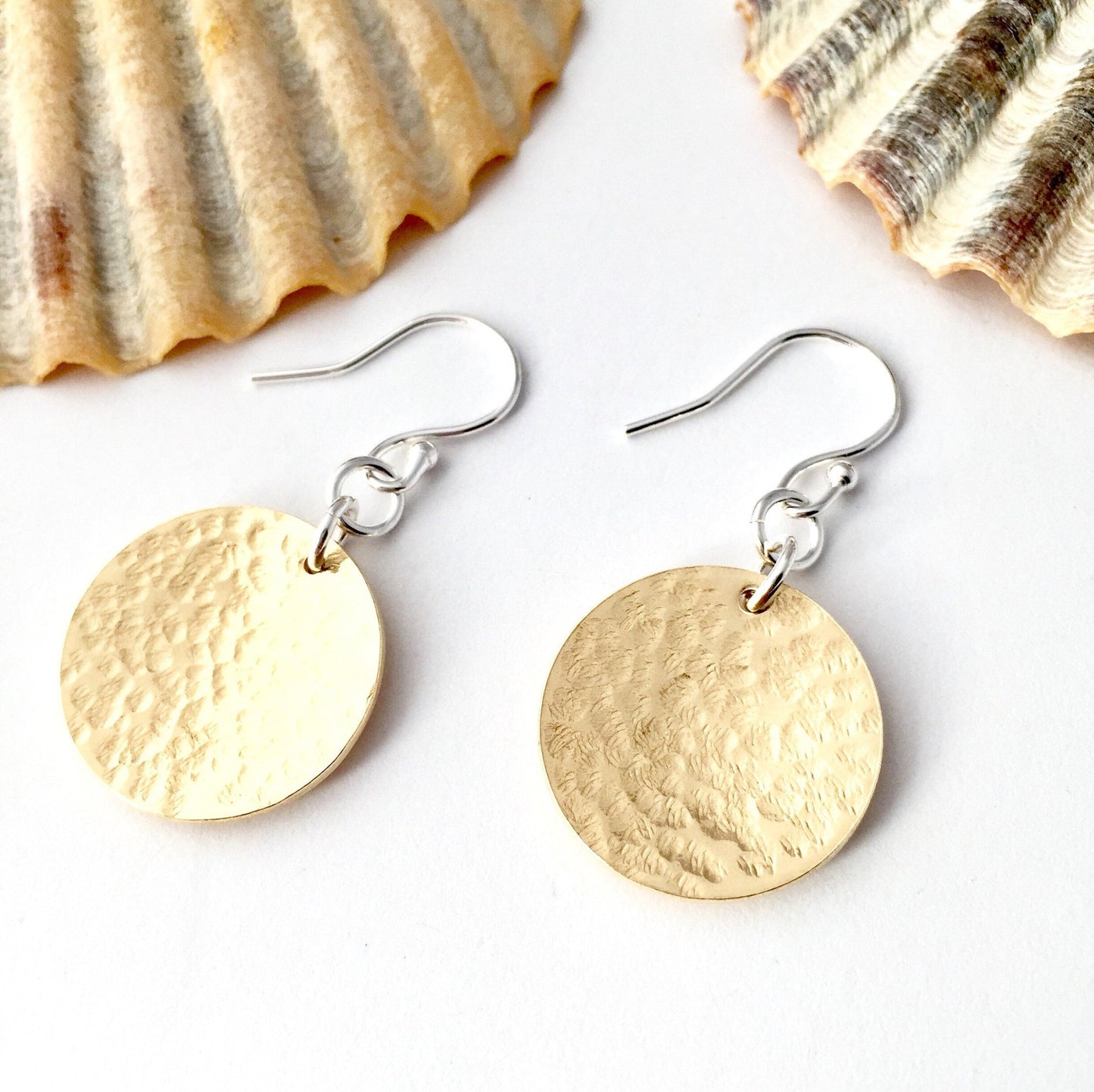 Brass Disc Earrings