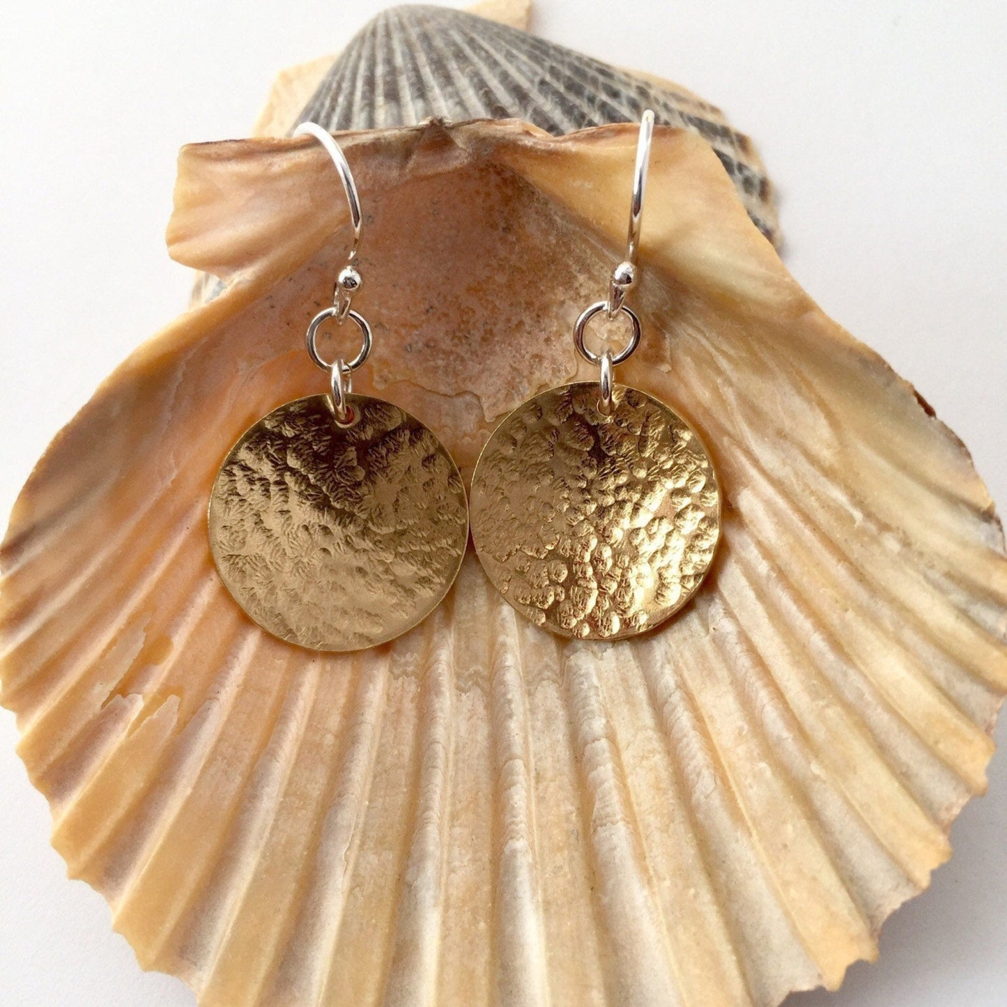 Brass Disc Earrings