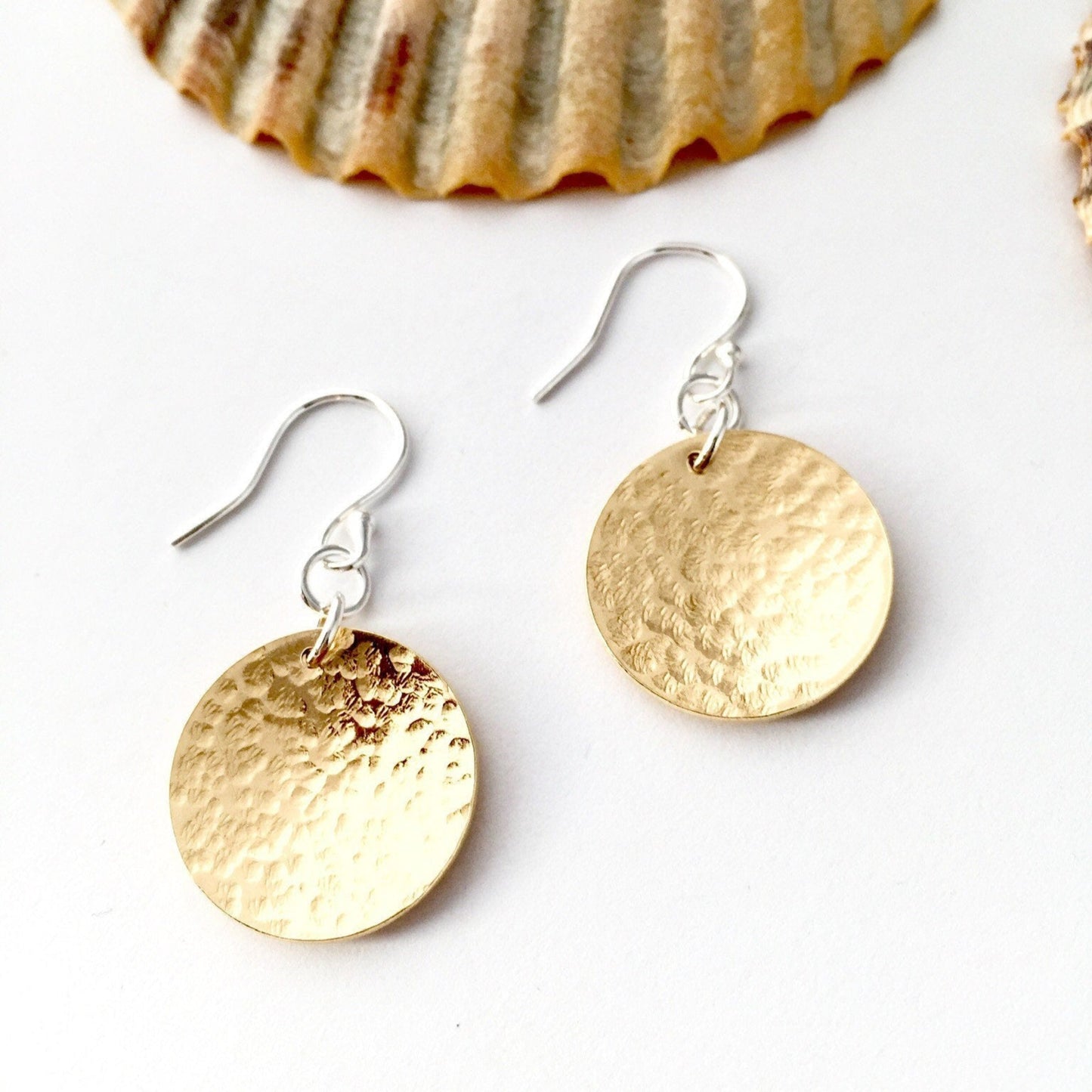 Brass Disc Earrings